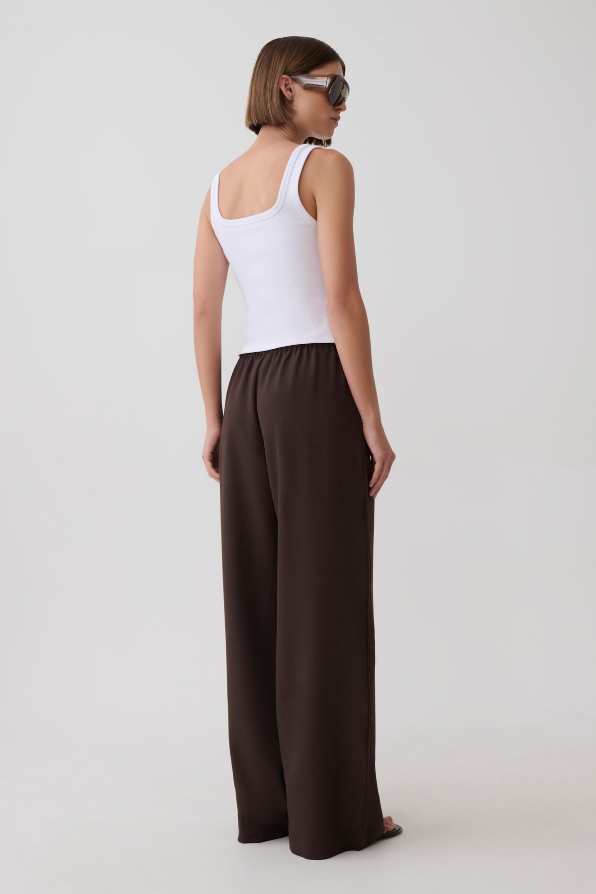 Sherry Straight Leg Suiting Pant - Chocolate