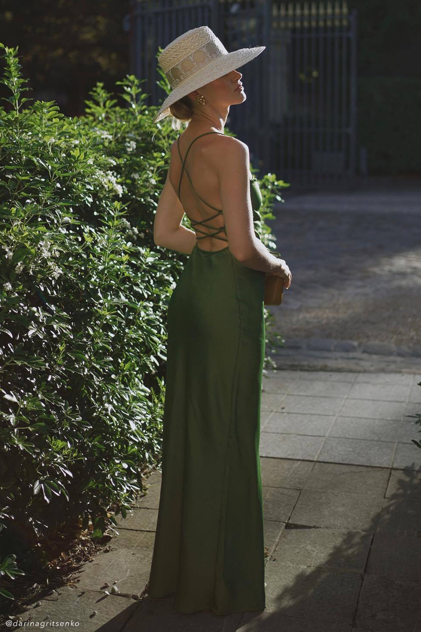 Sydney Straight Neck Slip Maxi Dress - Emerald