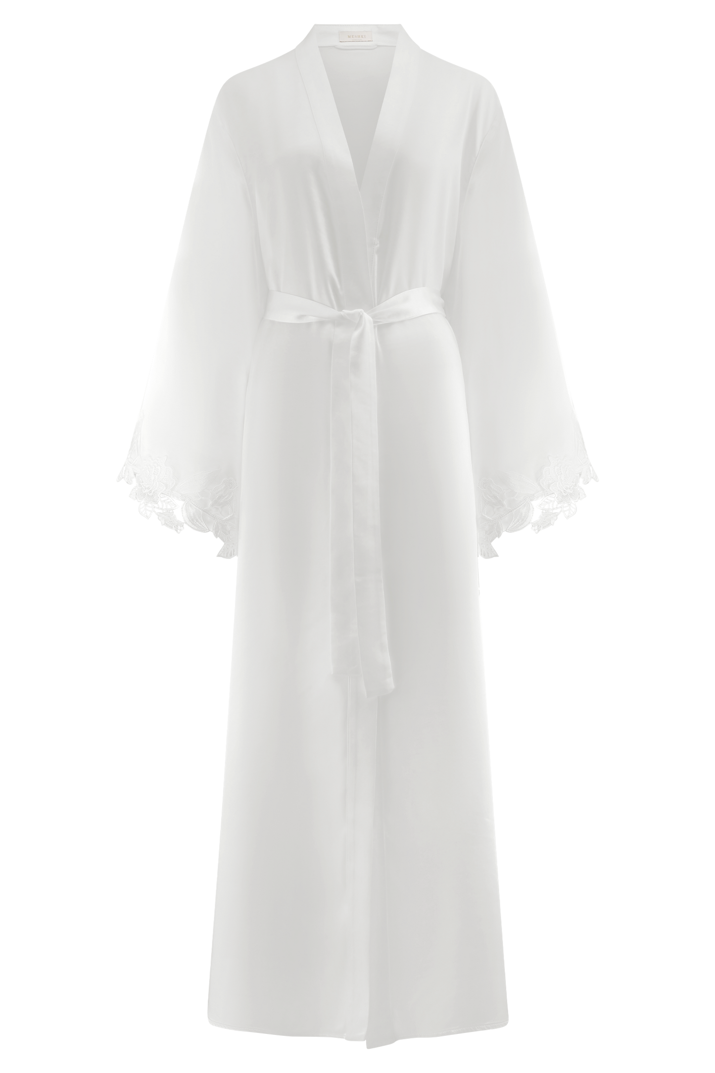 Sullivan Satin Bridal Robe With Lace - Ivory