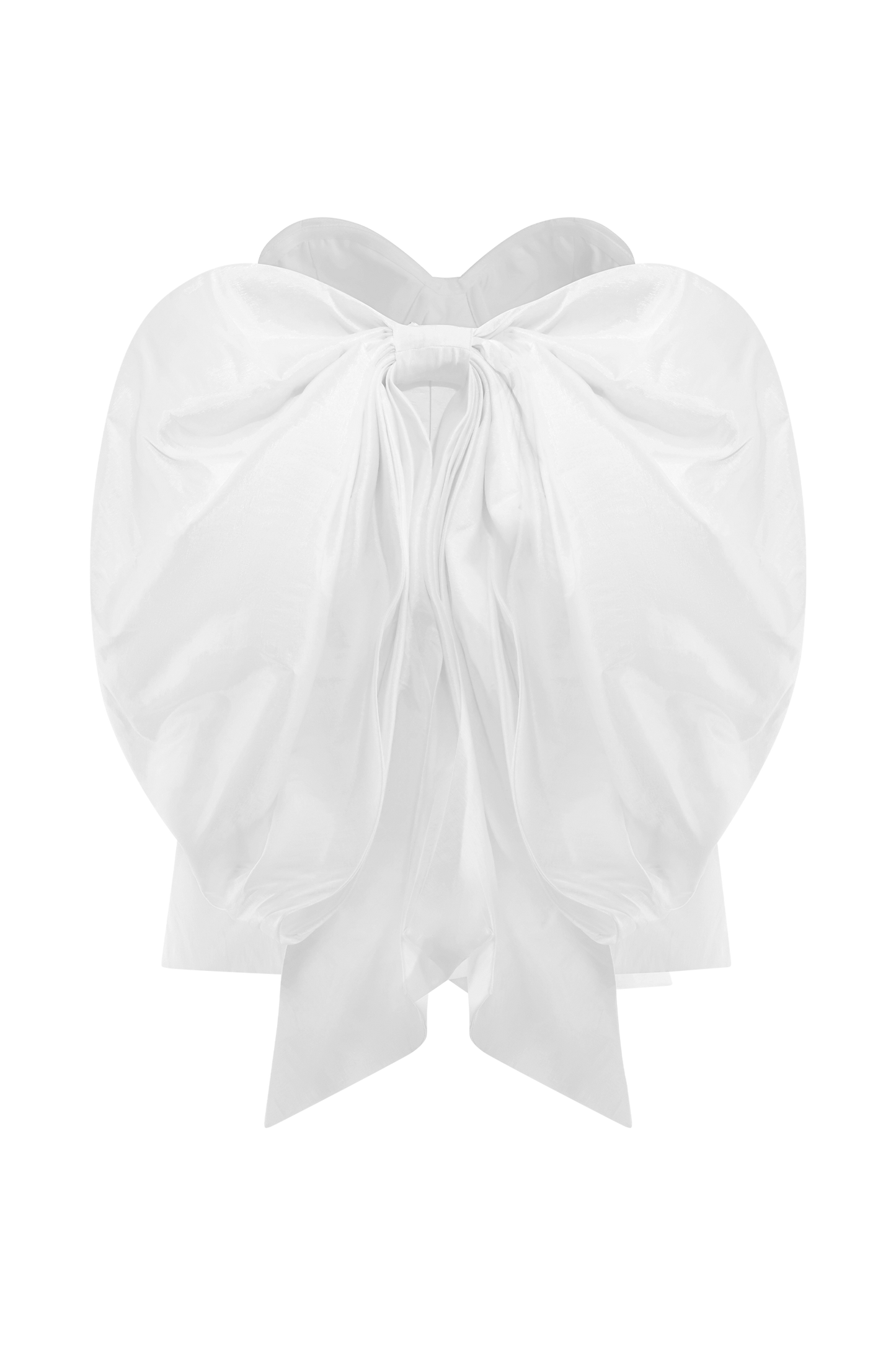 Suzette Taffeta Bow Mini Dress - White