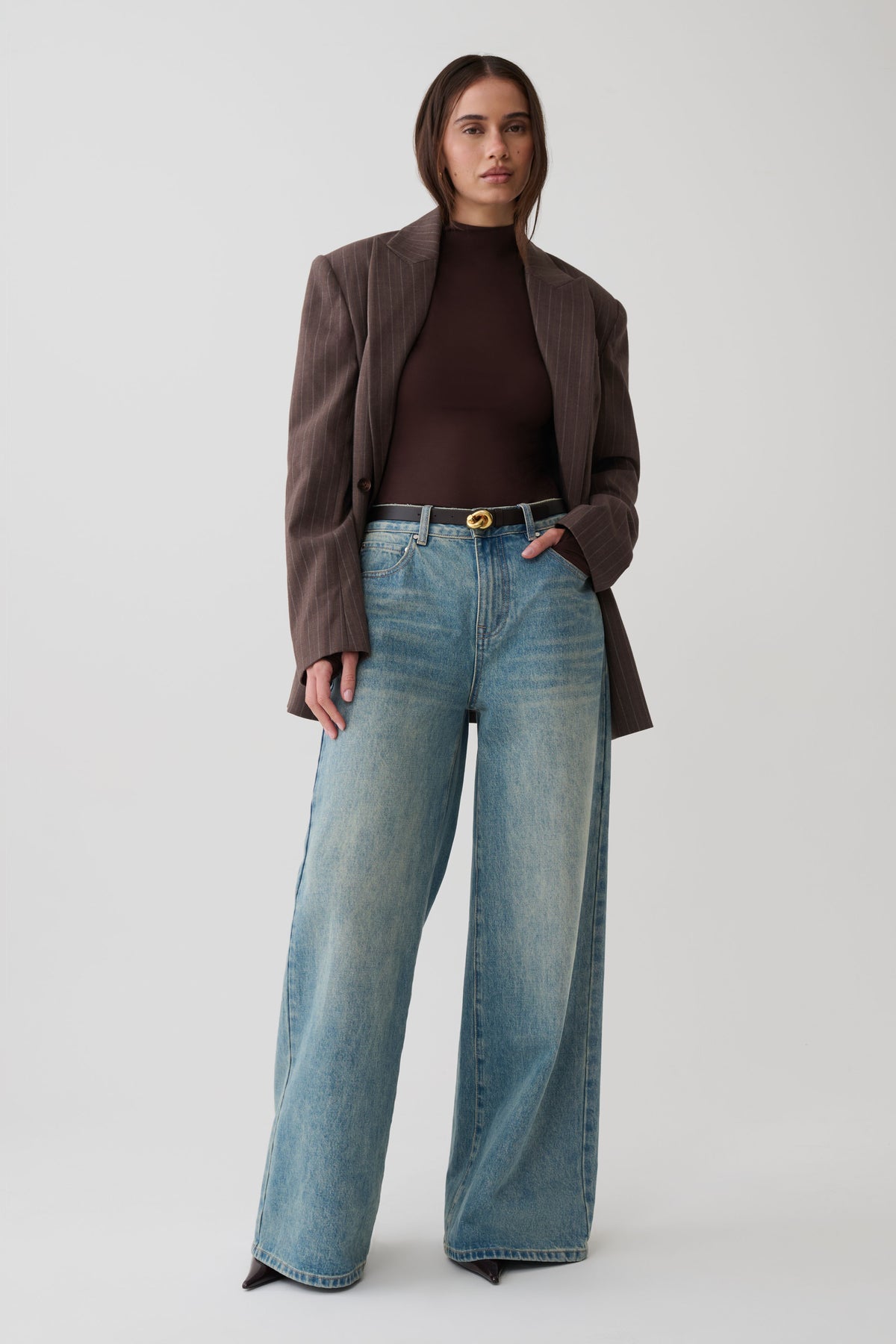 Jurney Longsleeve Roll Neck Top - Dark Chocolate