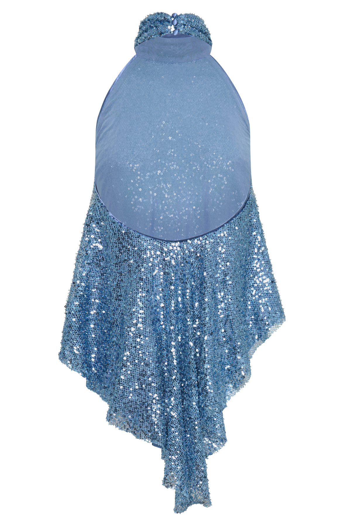 Ruby Beaded Sheer Longline Top - Blue