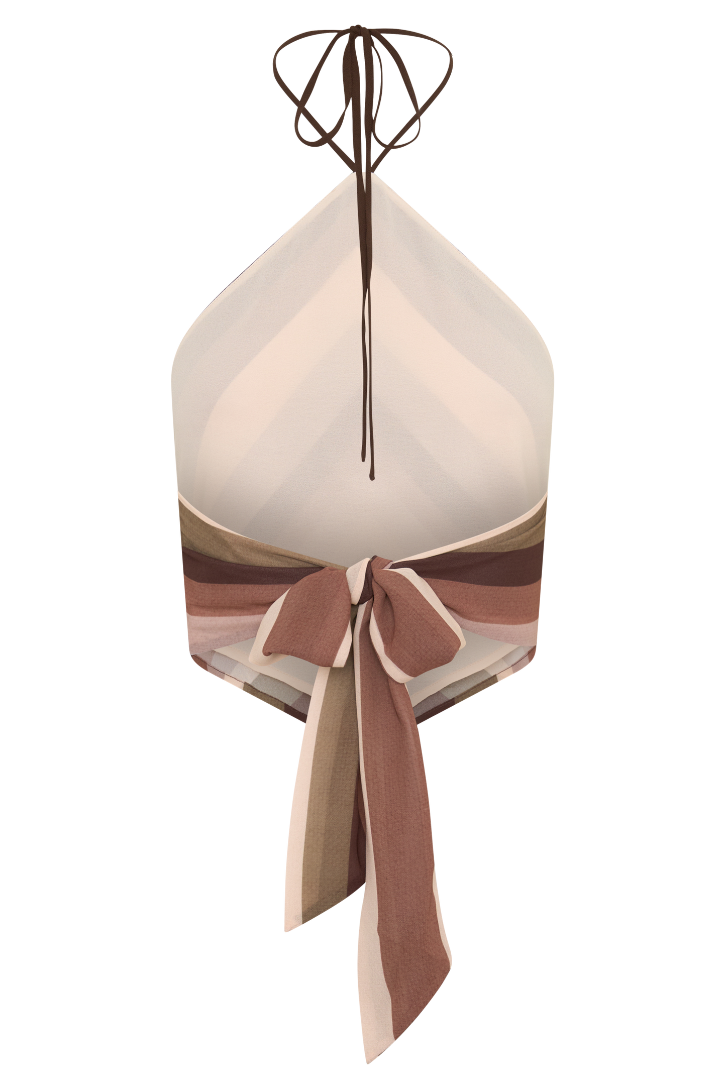 Thea Halter Chiffon Sleeveless Top - Multi Stripe