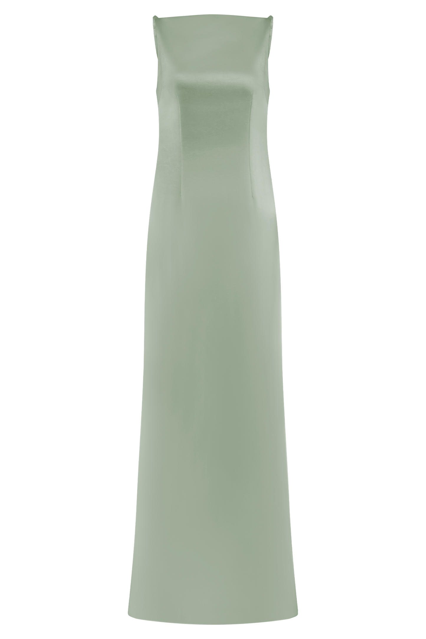 Violet Sleeveless Satin Maxi Dress - Sage