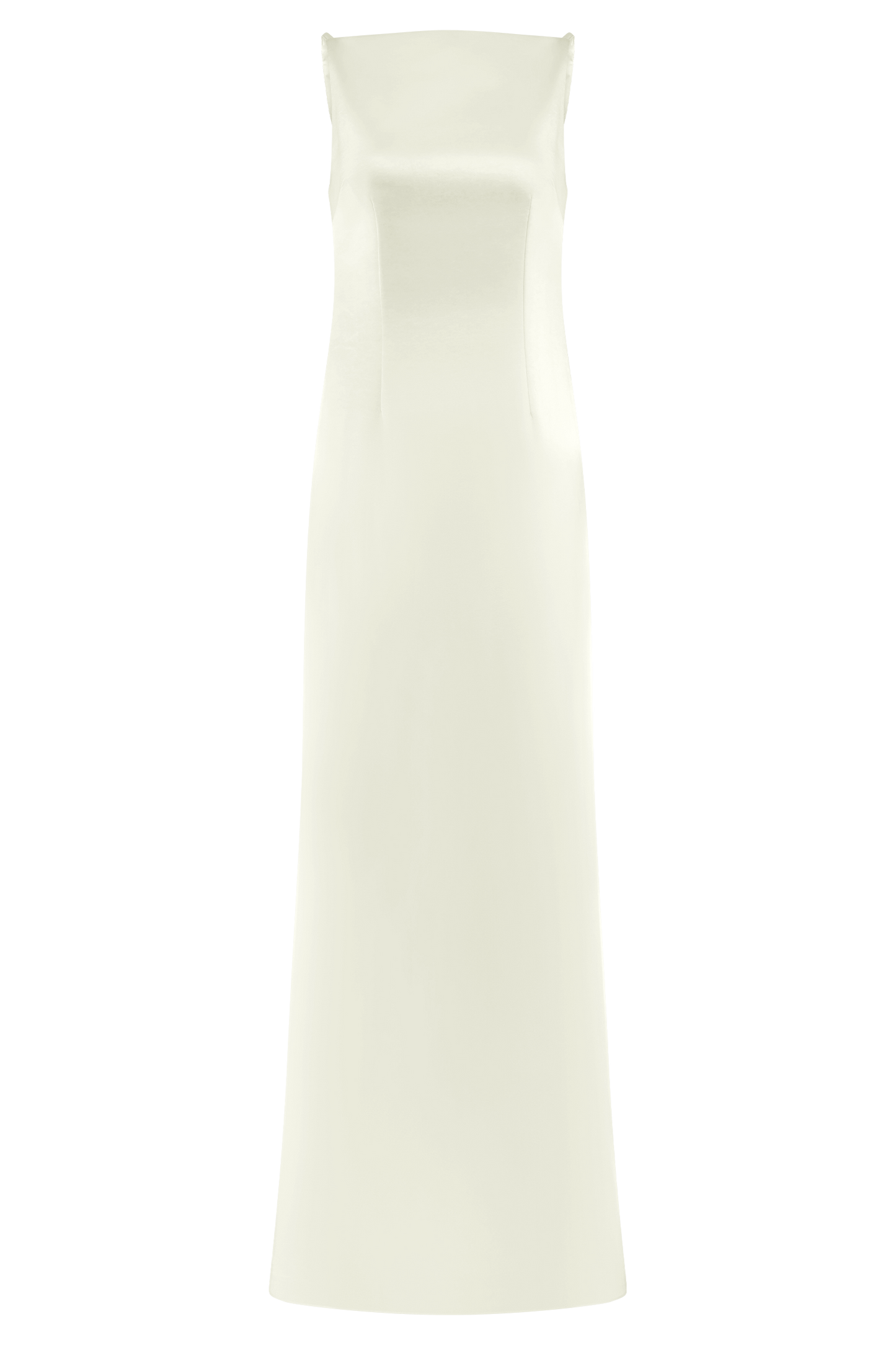 Violet Sleeveless Satin Maxi Dress - White