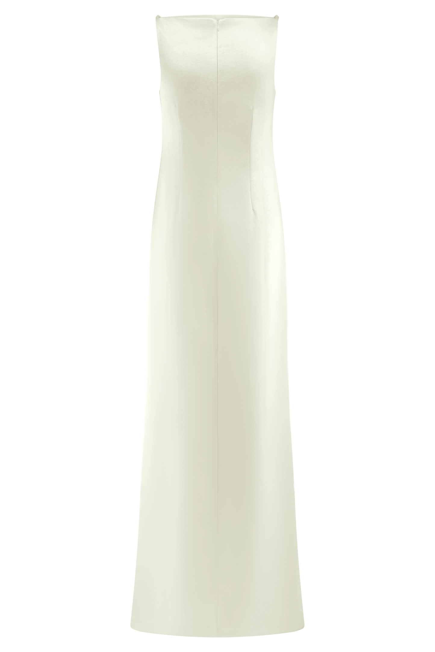 Violet Sleeveless Satin Maxi Dress - White