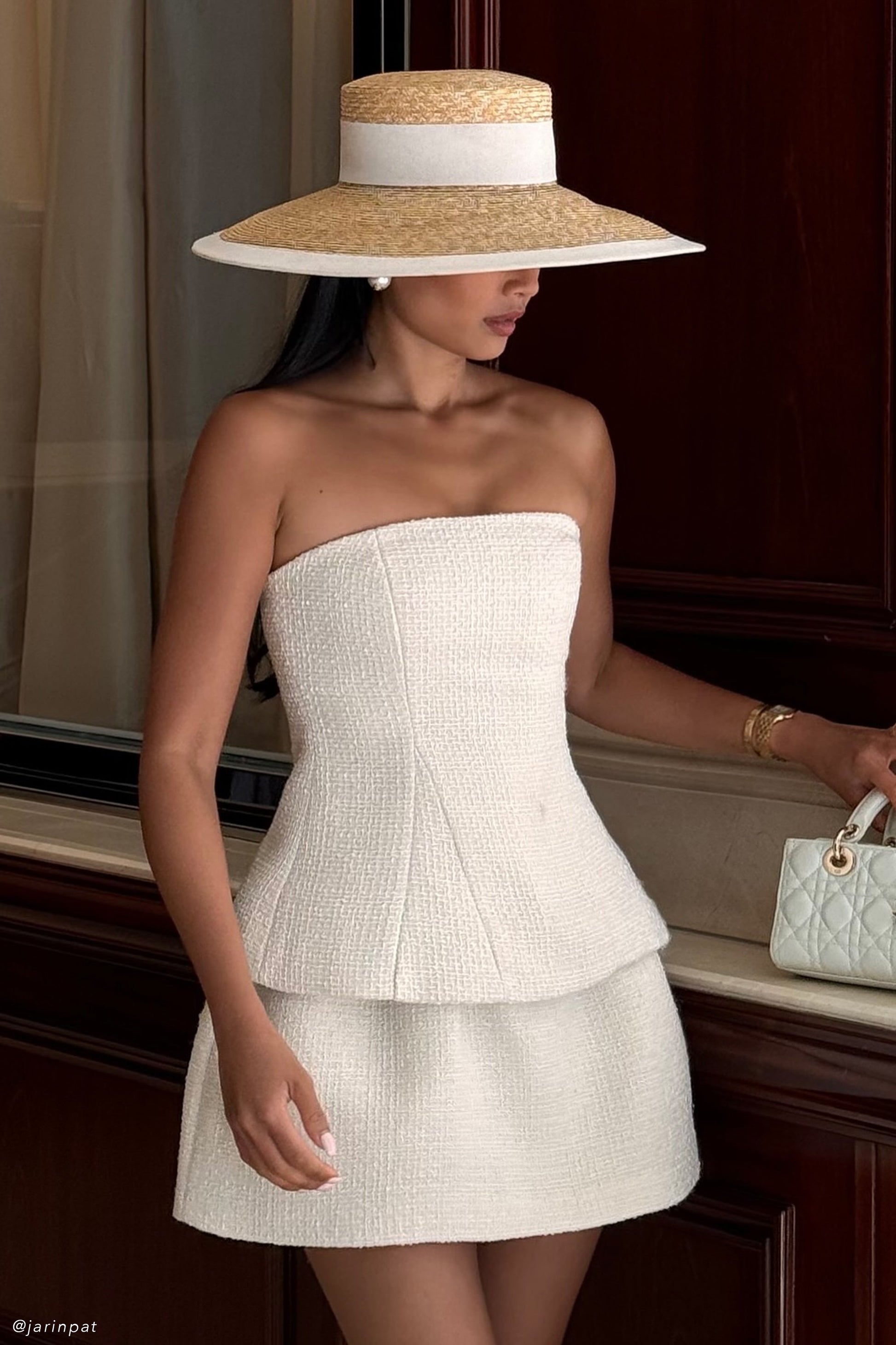 Collective Tops - Cyrus Strapless Boucle Top - Ivory secondary image