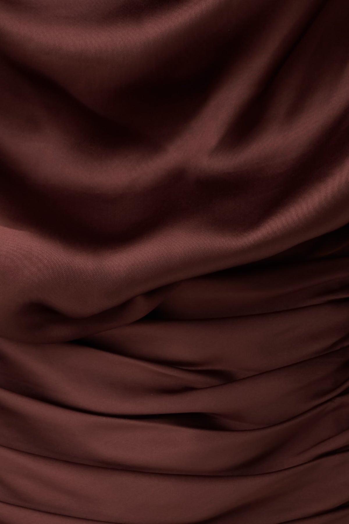 Keena Satin Top With Fringe Scarf - Dark Chocolate