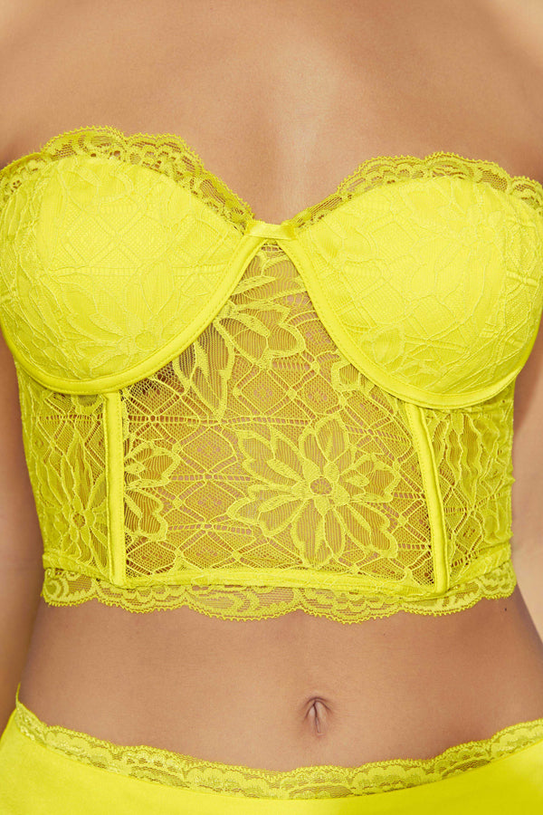 Collective Tops - Alessandra Lace Corset - Fresh Green fourth image