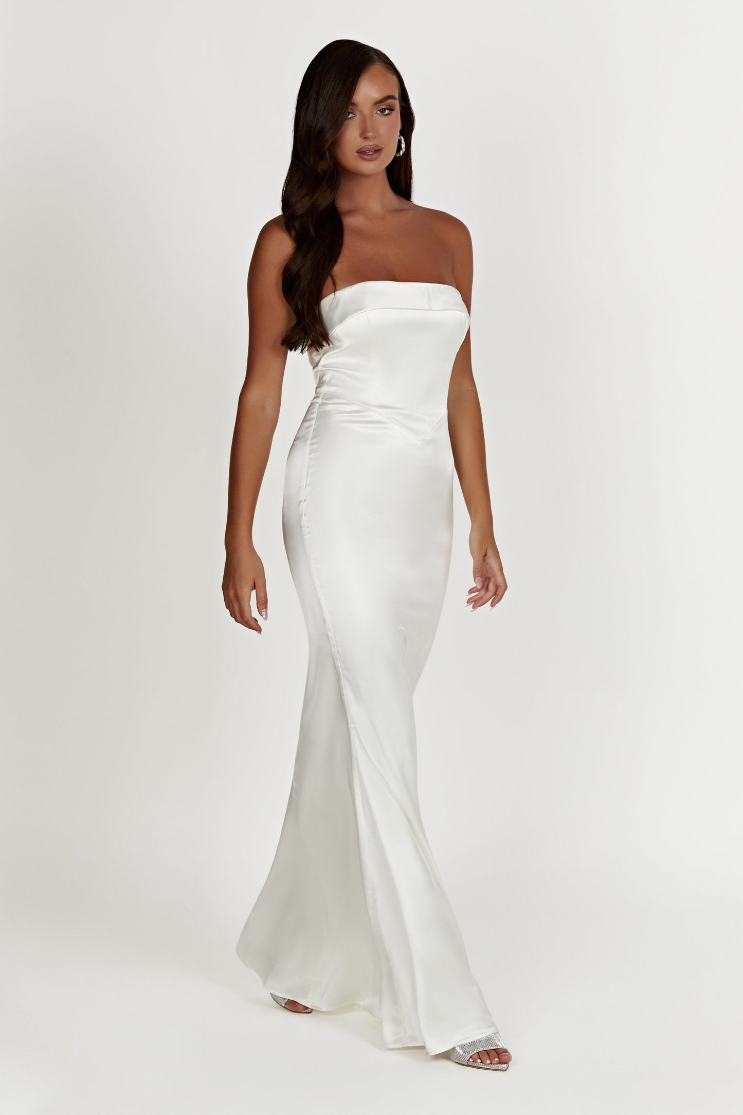 Kaitlin Strapless Gown - White