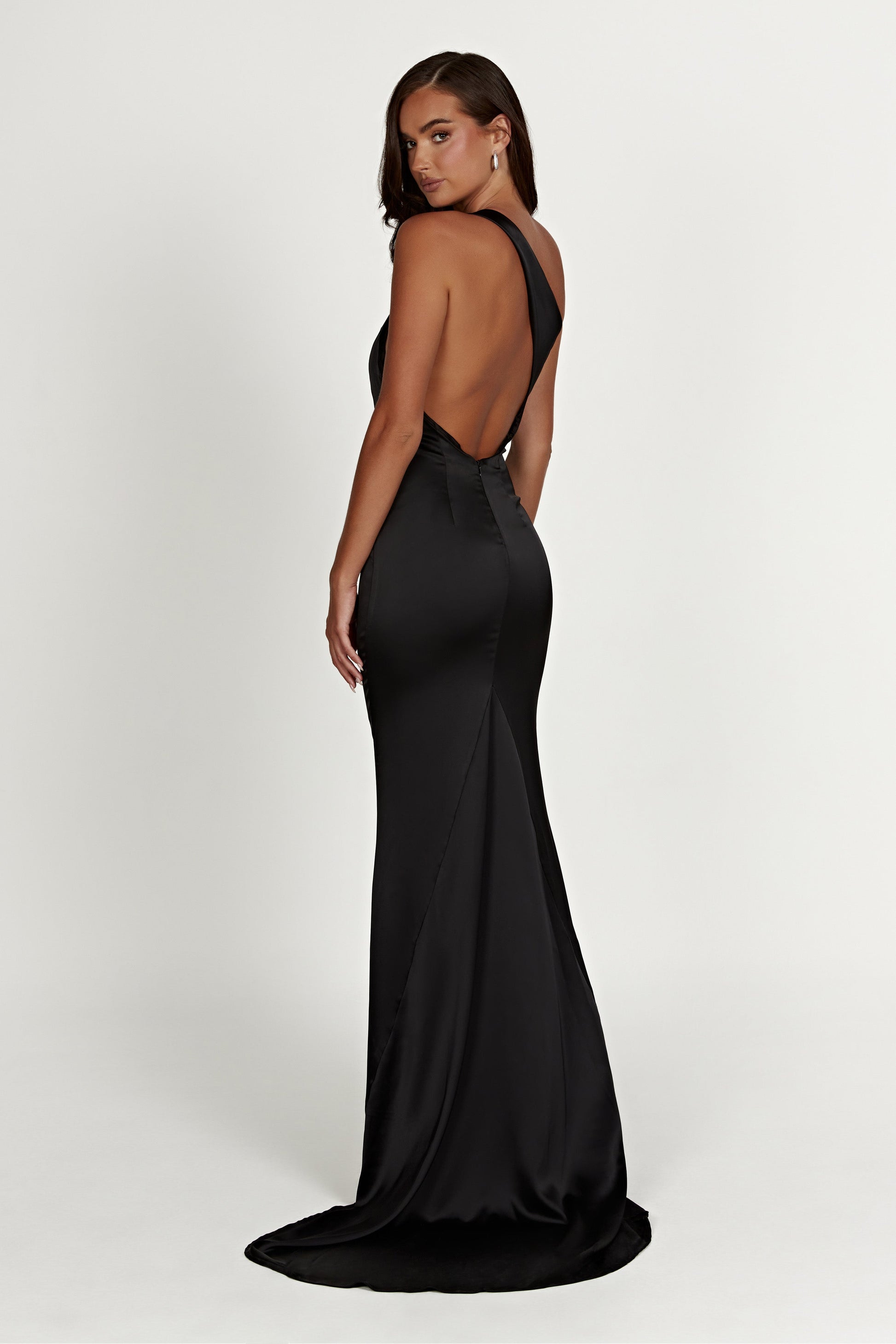 Harper One Shoulder Gown - Black - View 2 | Shop Formal Dress