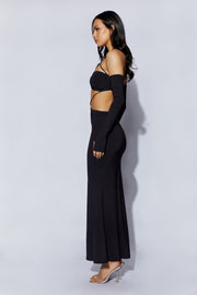 Jules Maxi Triangle Cut Out Dress - Black