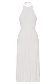 Adrienne Halter Neck Midi Dress - White