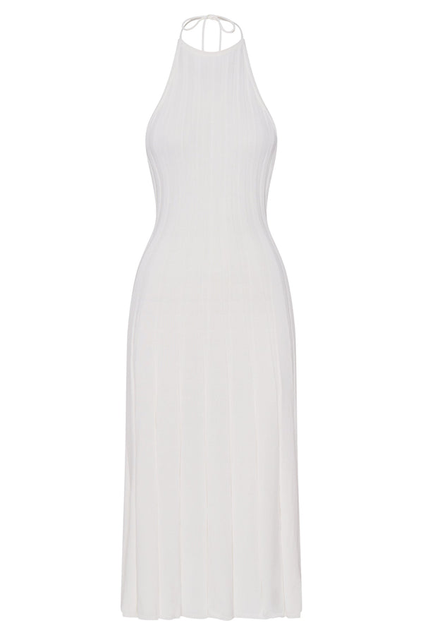 Adrienne Halter Neck Midi Dress - White