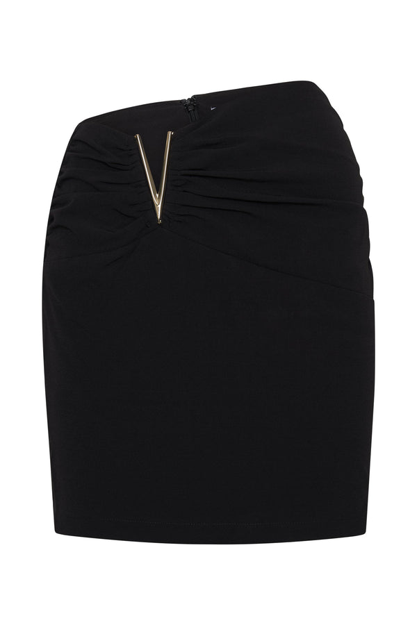 Leonie V-Hardware Mini Skirt - Black