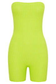 Ginny Strapless Knitted Playsuit - Fresh Green