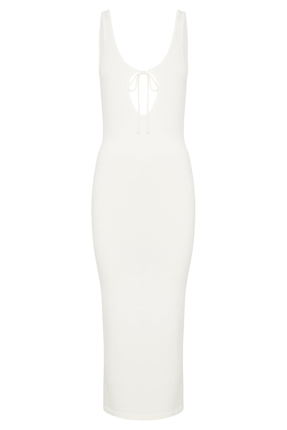 Nola Cut Out Knit Midi Dress - Off White