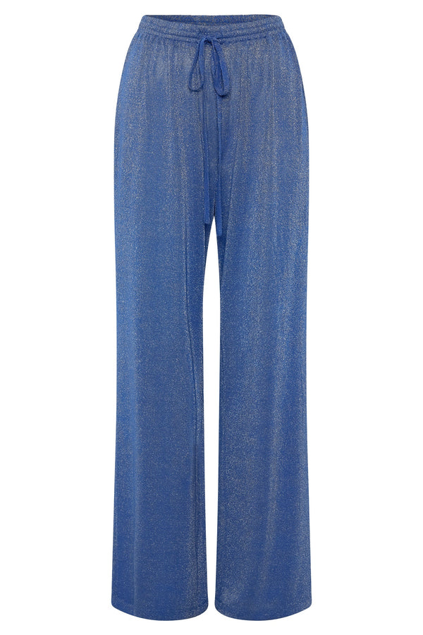 Lucille Shimmer Swim Cover Up Pants - Cobalt Sparkle