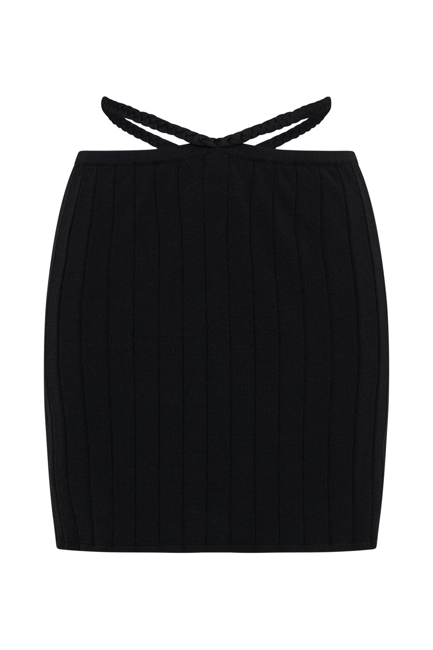 Celine A-Line Extreme Rib Mini Skirt - Black