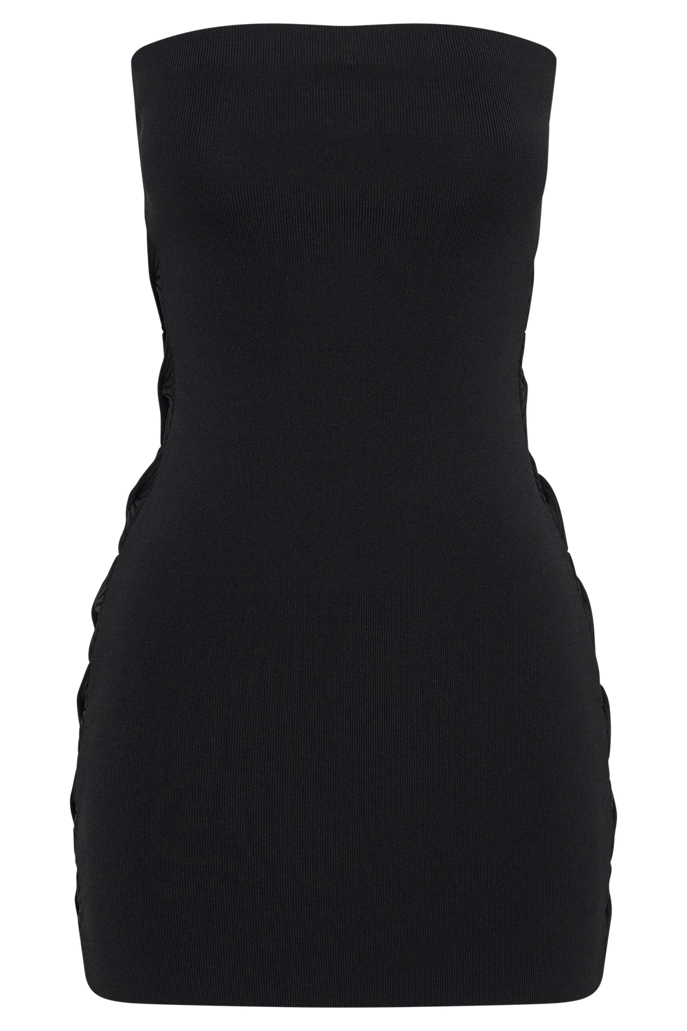 Maisy Strapless Knit Twist Mini Dress - Black
