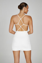 Amirah Slinky Backless Mini Dress - White