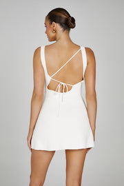 Pauline Open Back Knit Mini Dress - White