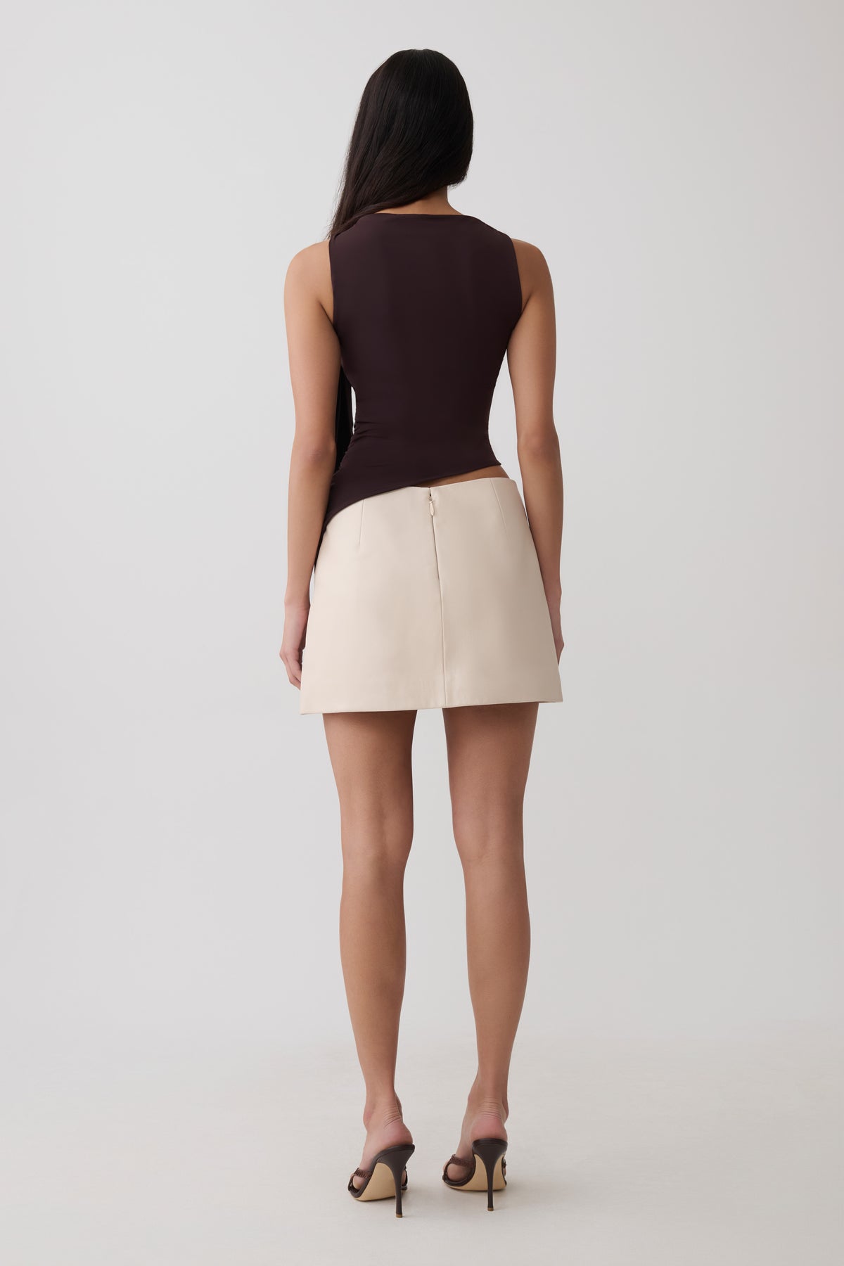 Amabel Gather Knot Sleeveless Top - Chocolate #2