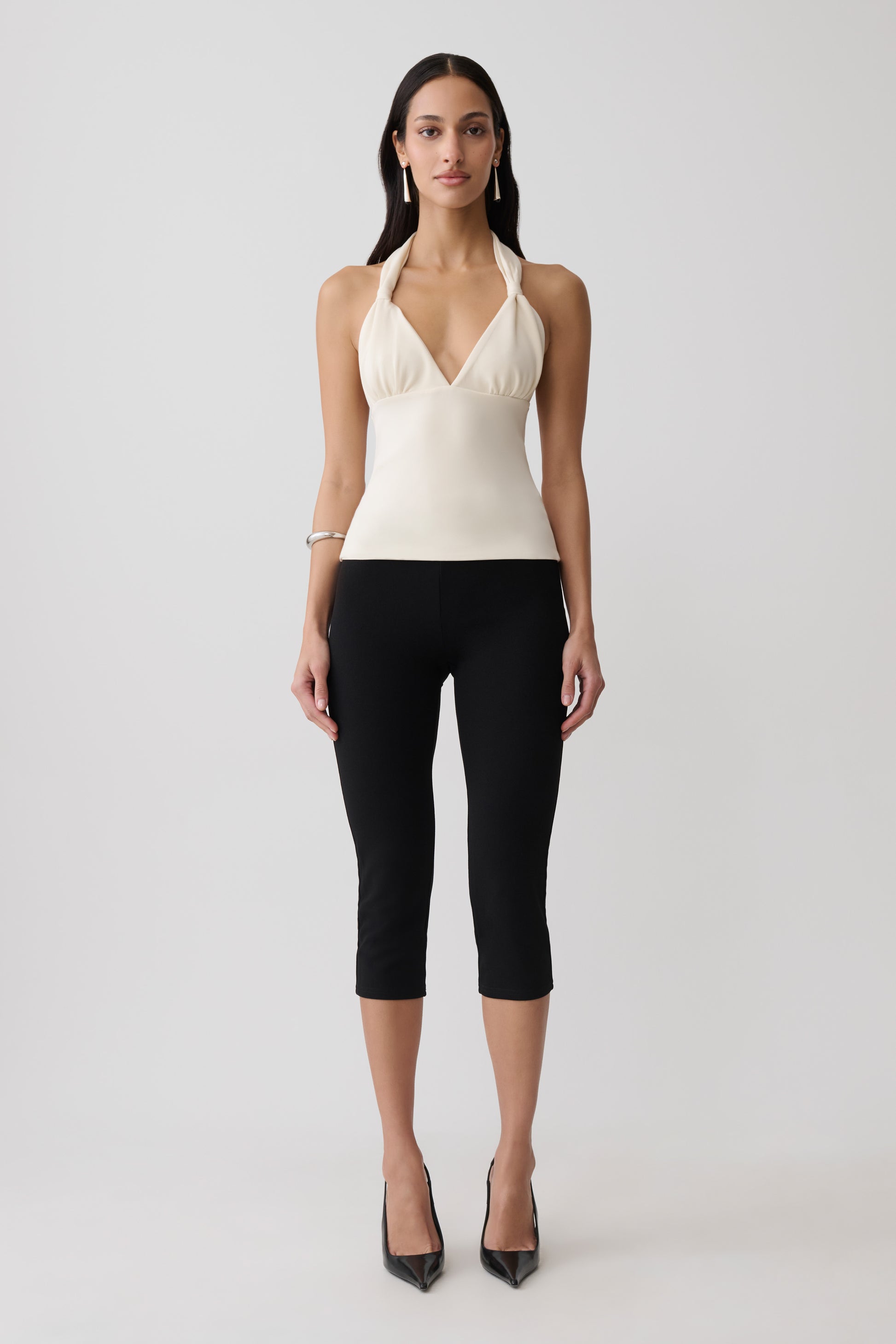 Angelina Scuba Halter Top - Ivory #6