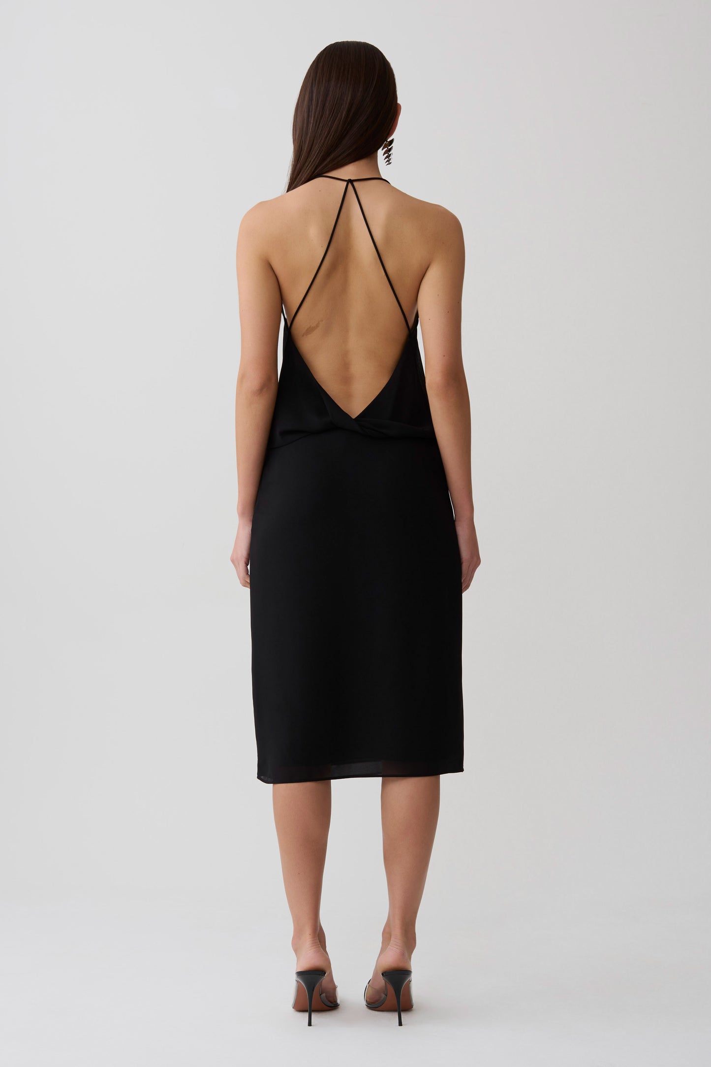 Amelia Chiffon Midi Skirt - Black