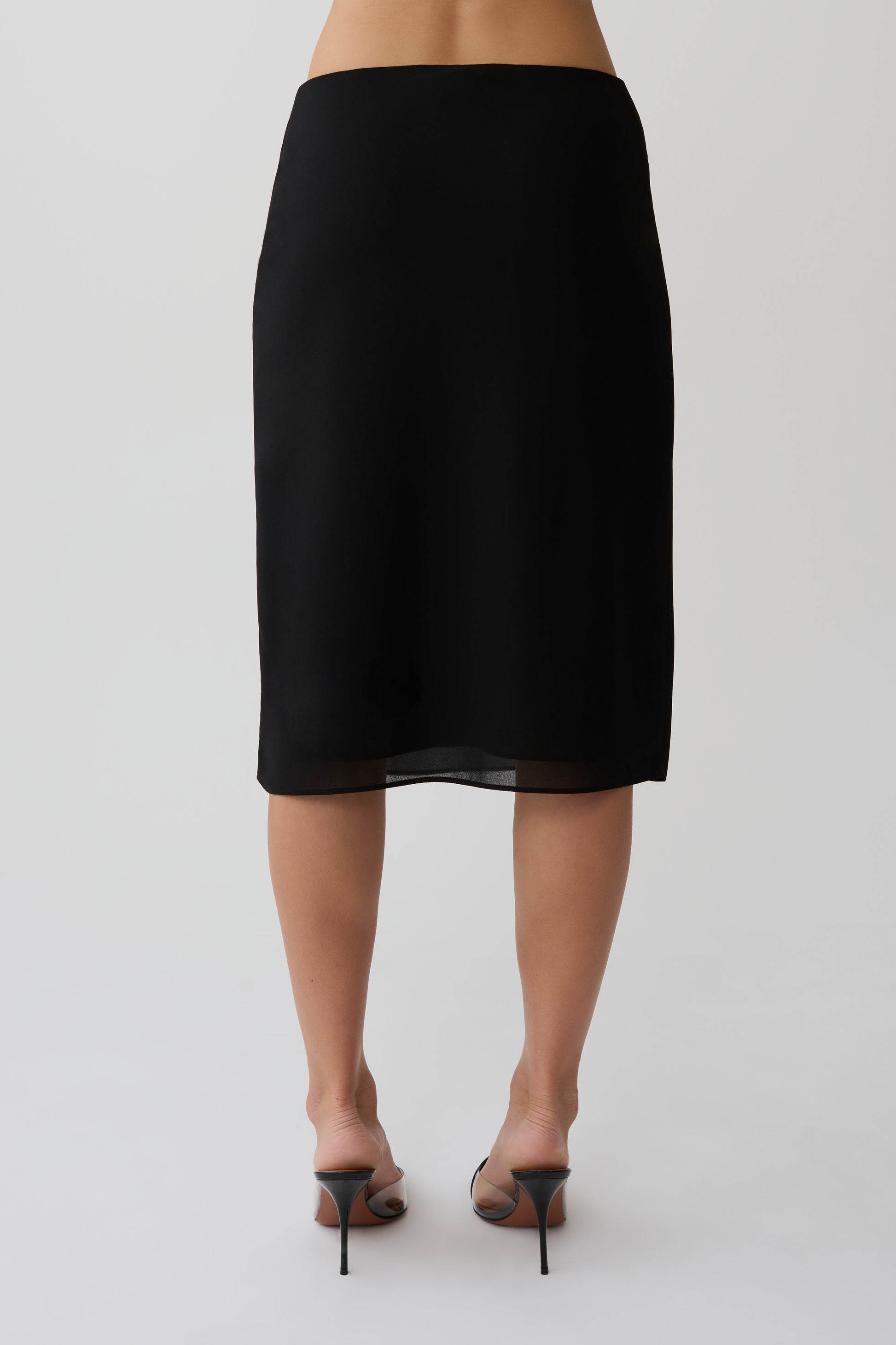 Amelia Chiffon Midi Skirt - Black #2