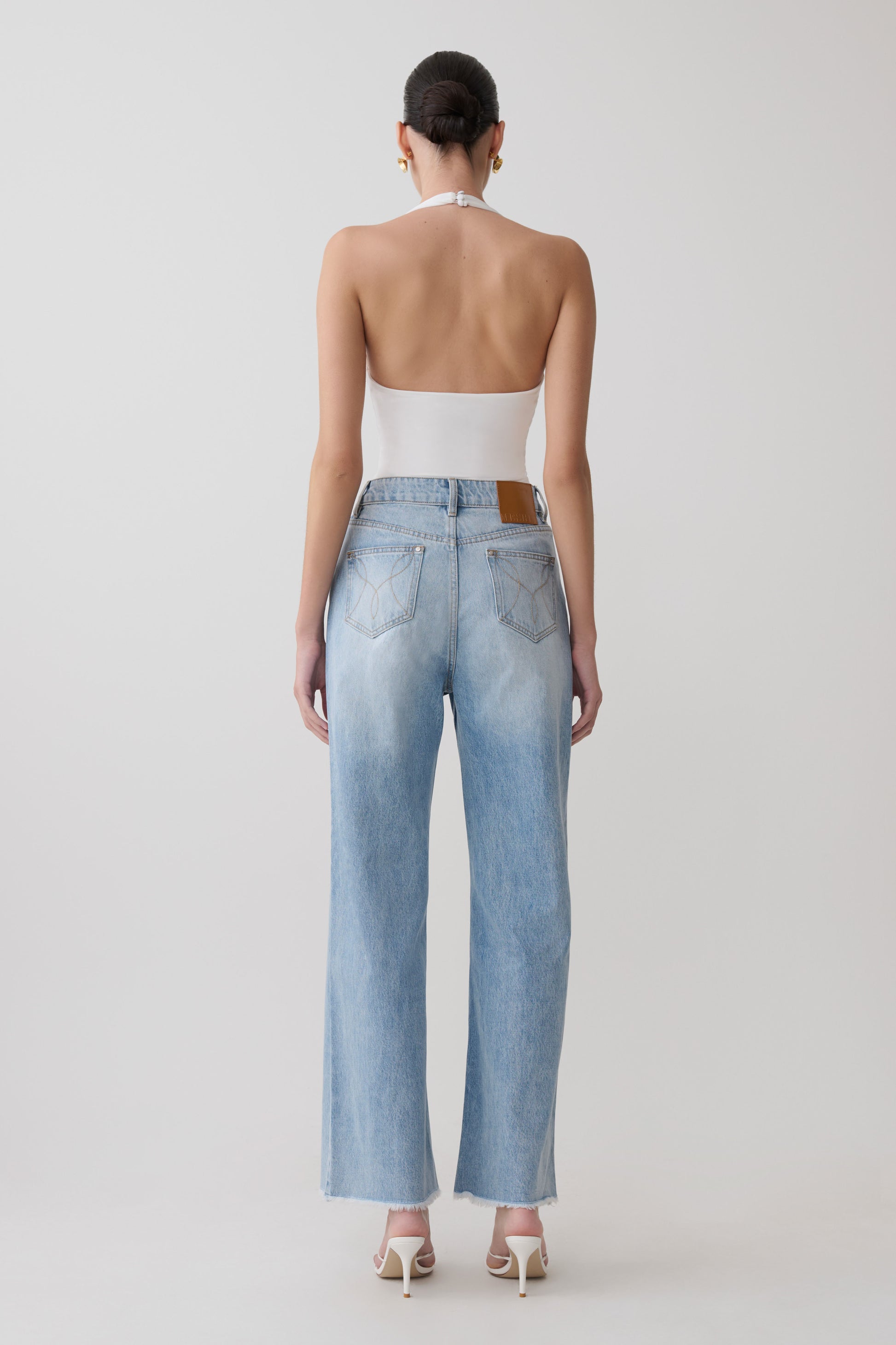 Rebekah Slinky Halter Bodysuit - White #2