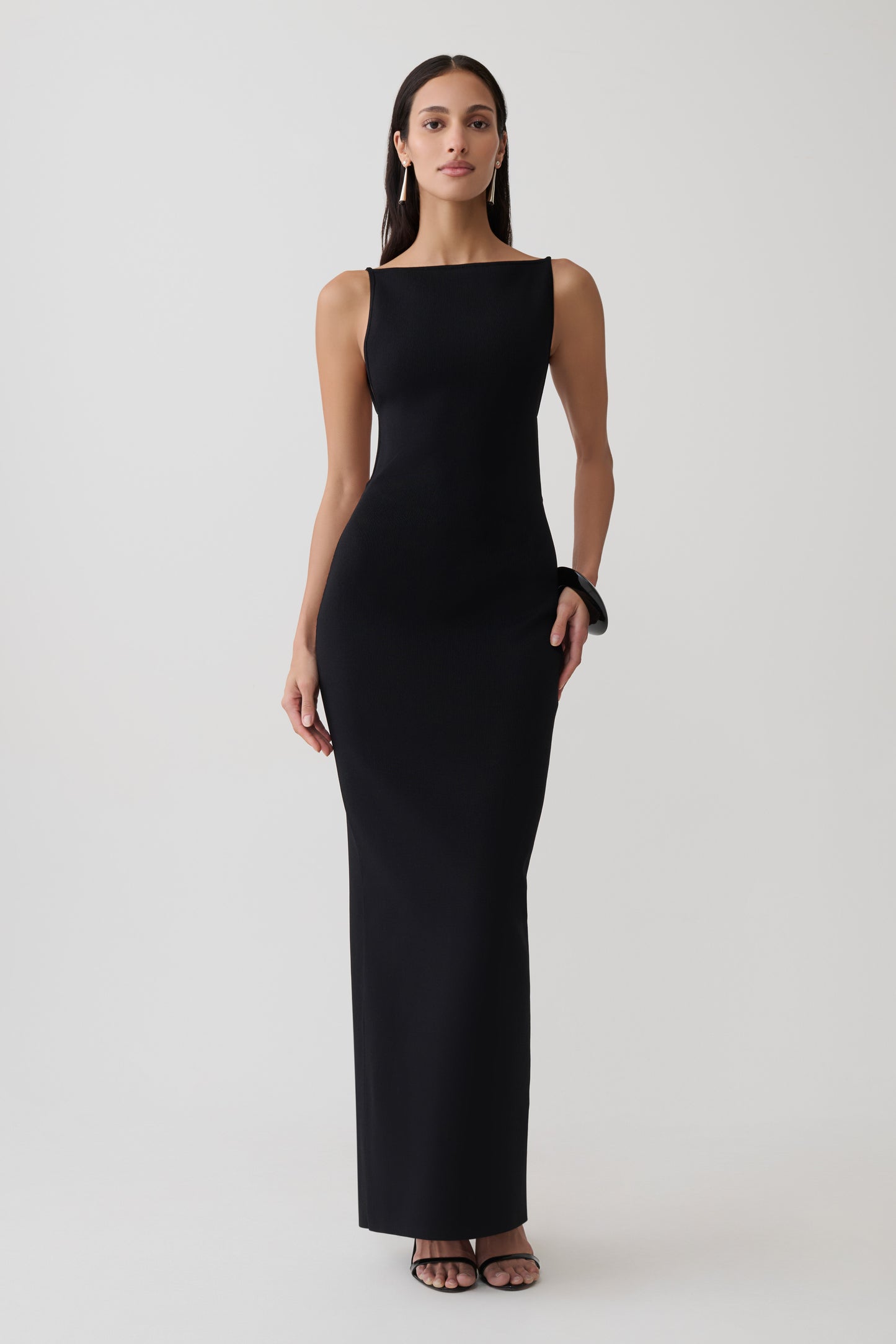 Robin Strappy Back Bandage Maxi Dress - Black