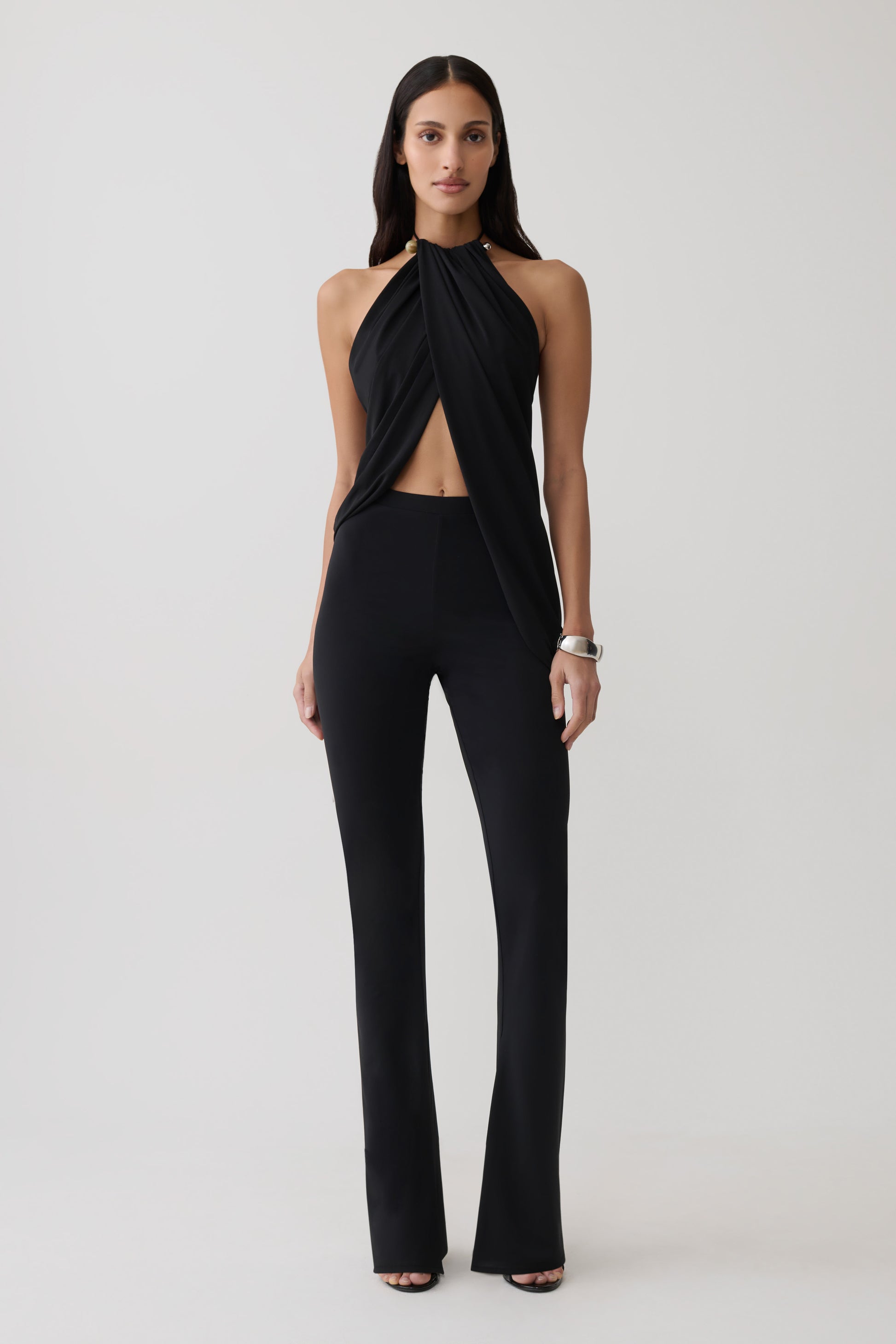 Yuna Draped Hardware Top - Black #8