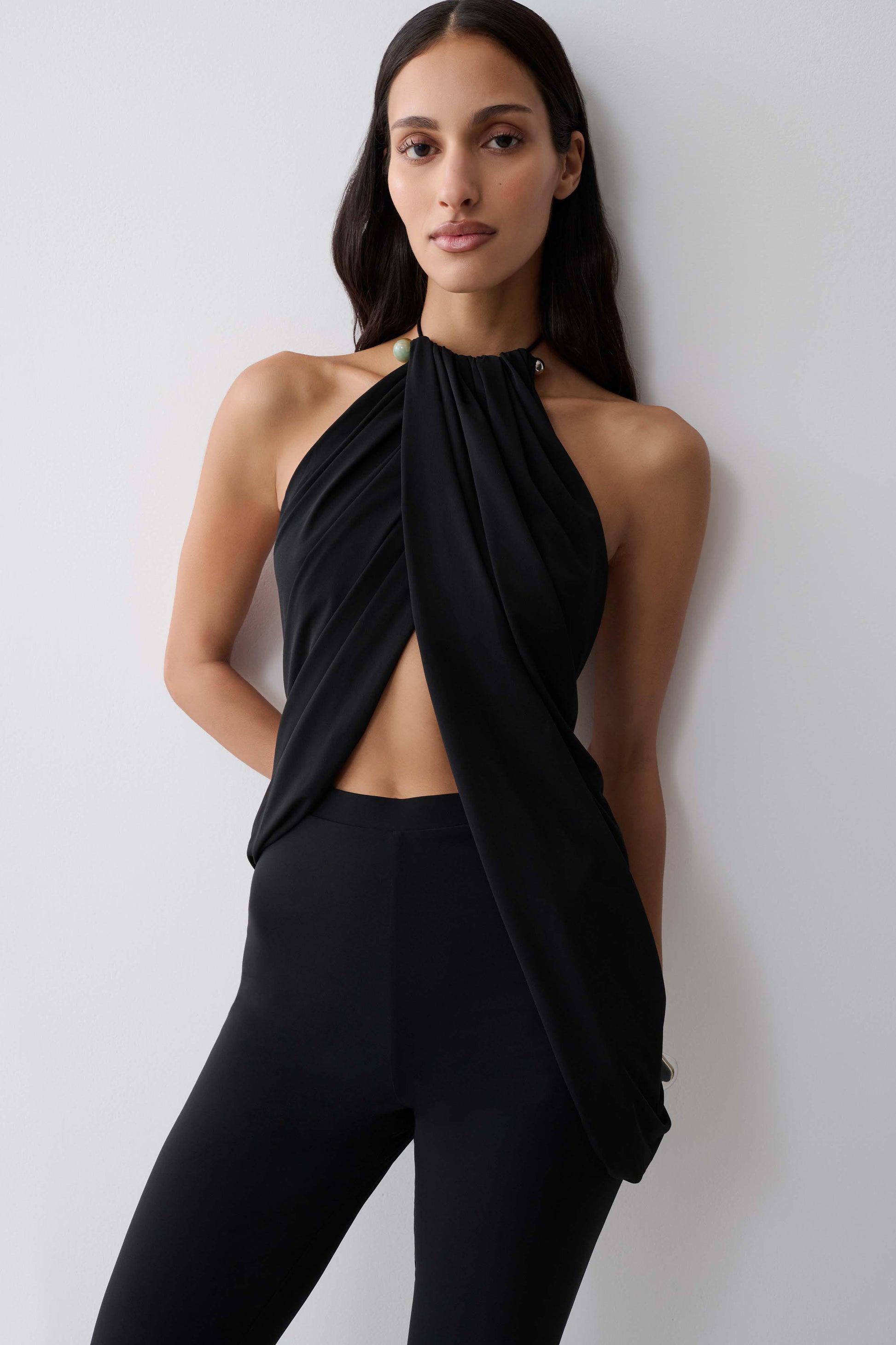 Yuna Draped Hardware Top - Black #3