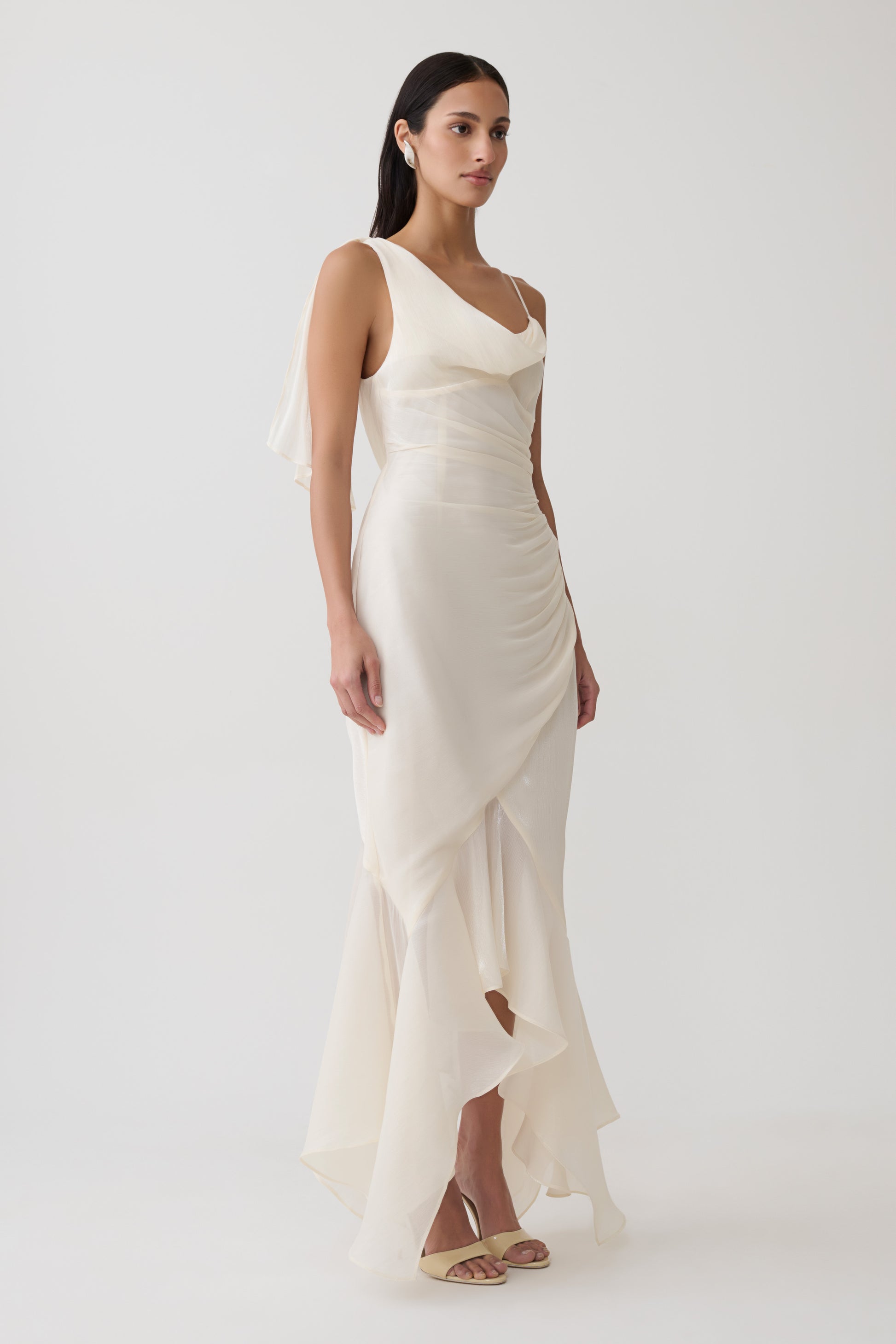 Edith Draped Maxi Dress - Ivory #4