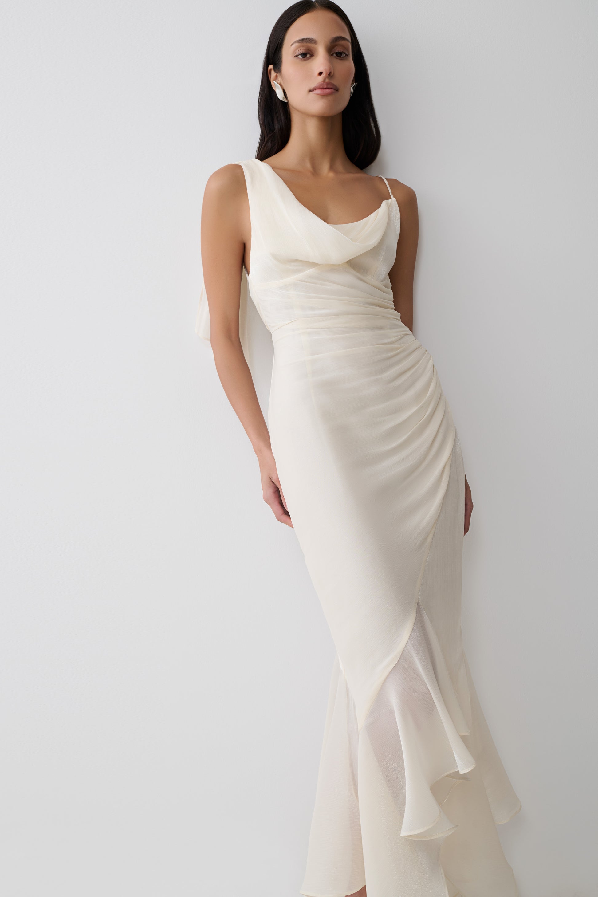 Edith Draped Maxi Dress - Ivory #5