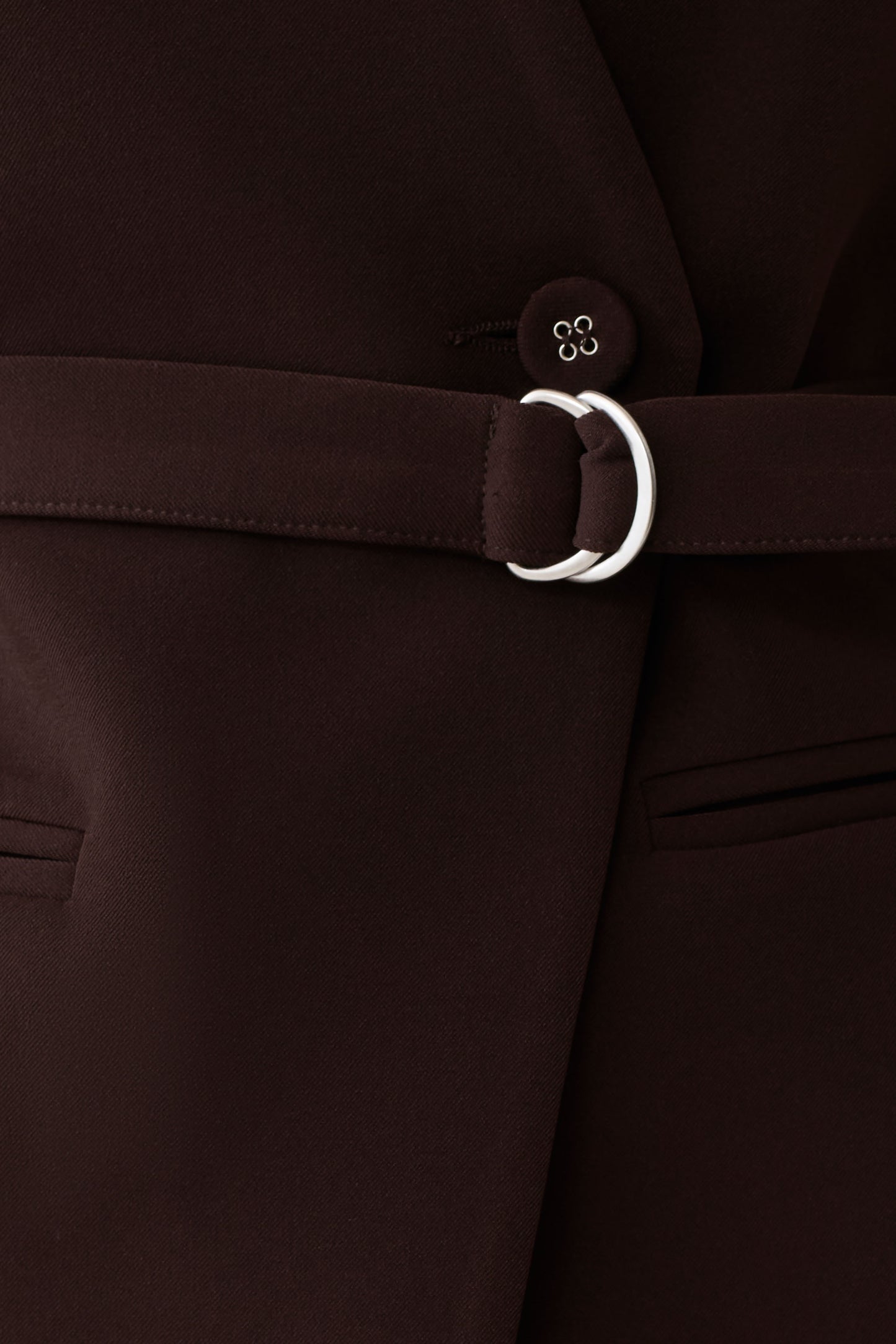Darcie Drop Shoulder Suiting Blazer - Dark Chocolate