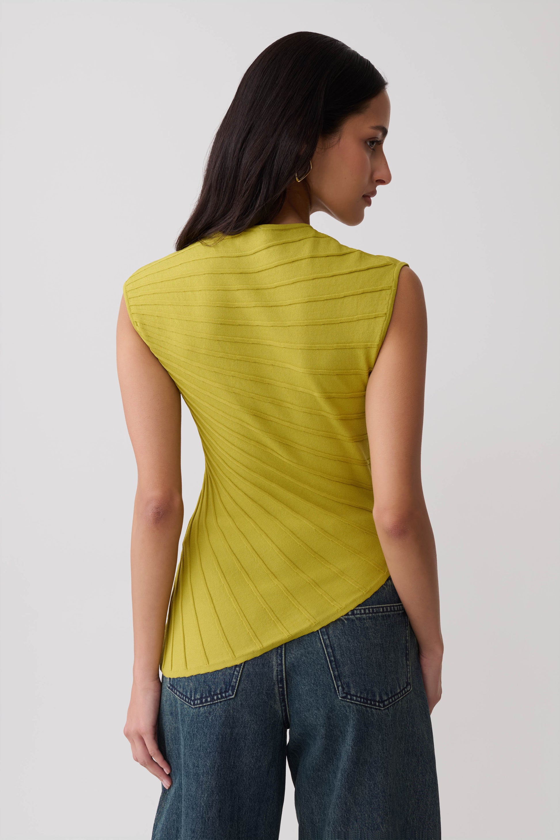 Marylee Knit Ribbed Sleeveless Top - Olive #2