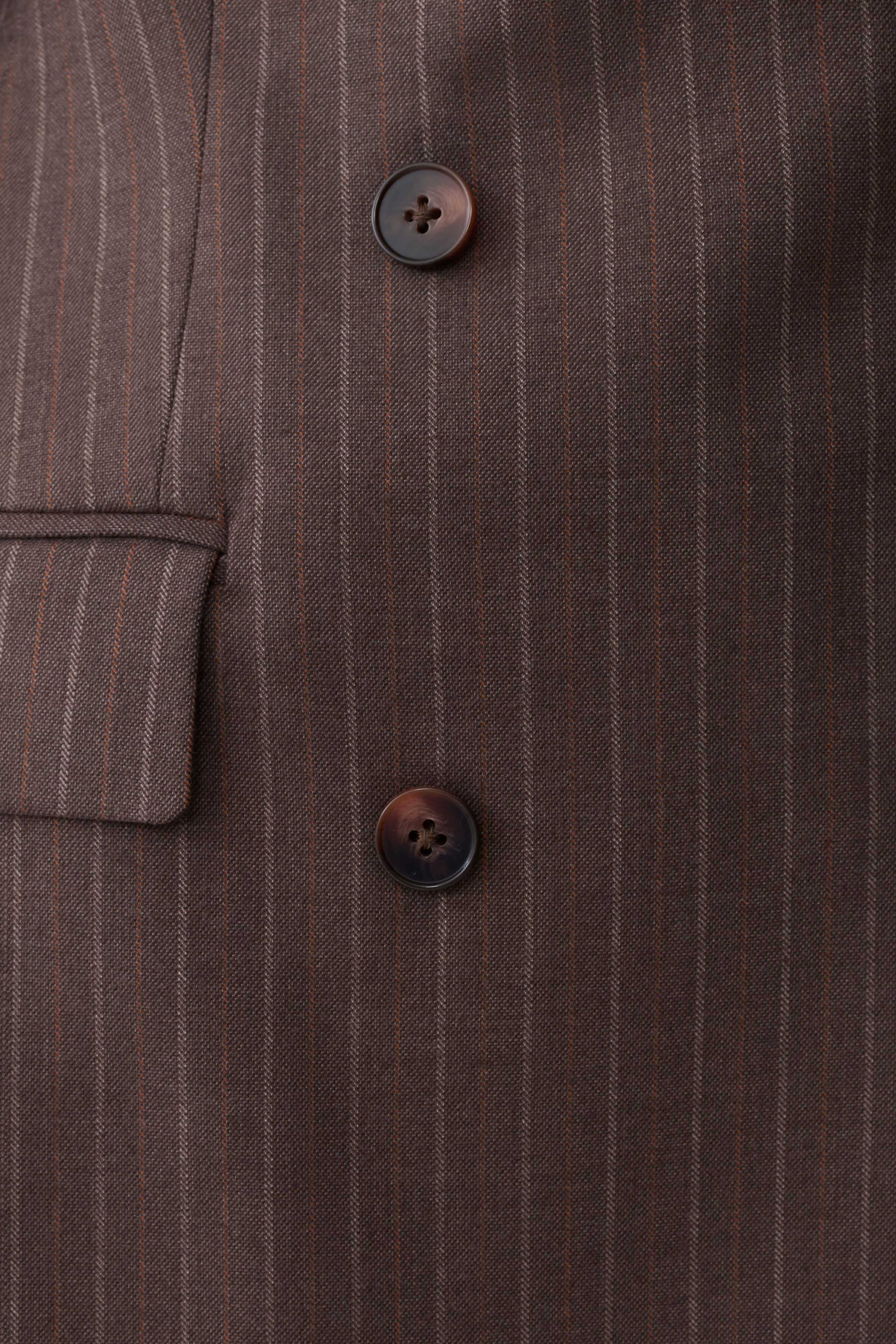 Phoebe Double Breasted Blazer - Brown Stripe #6