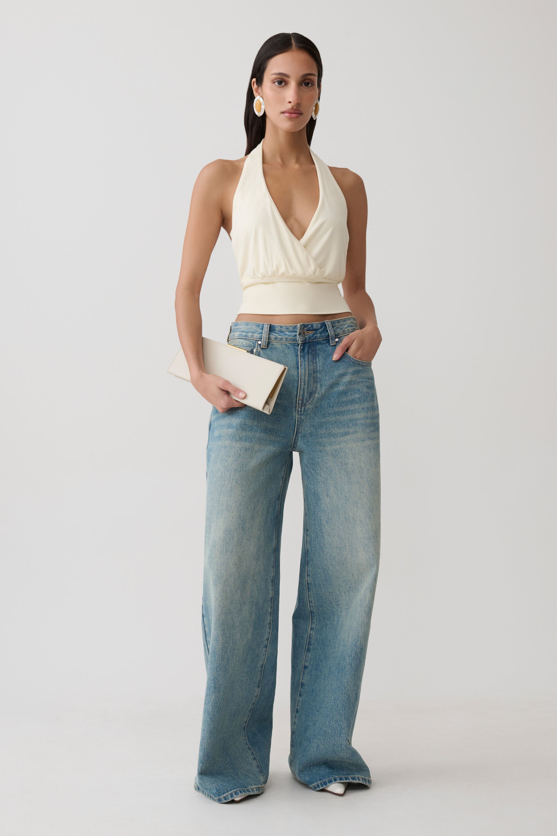 Jina Draped Halter Top - Ivory #7