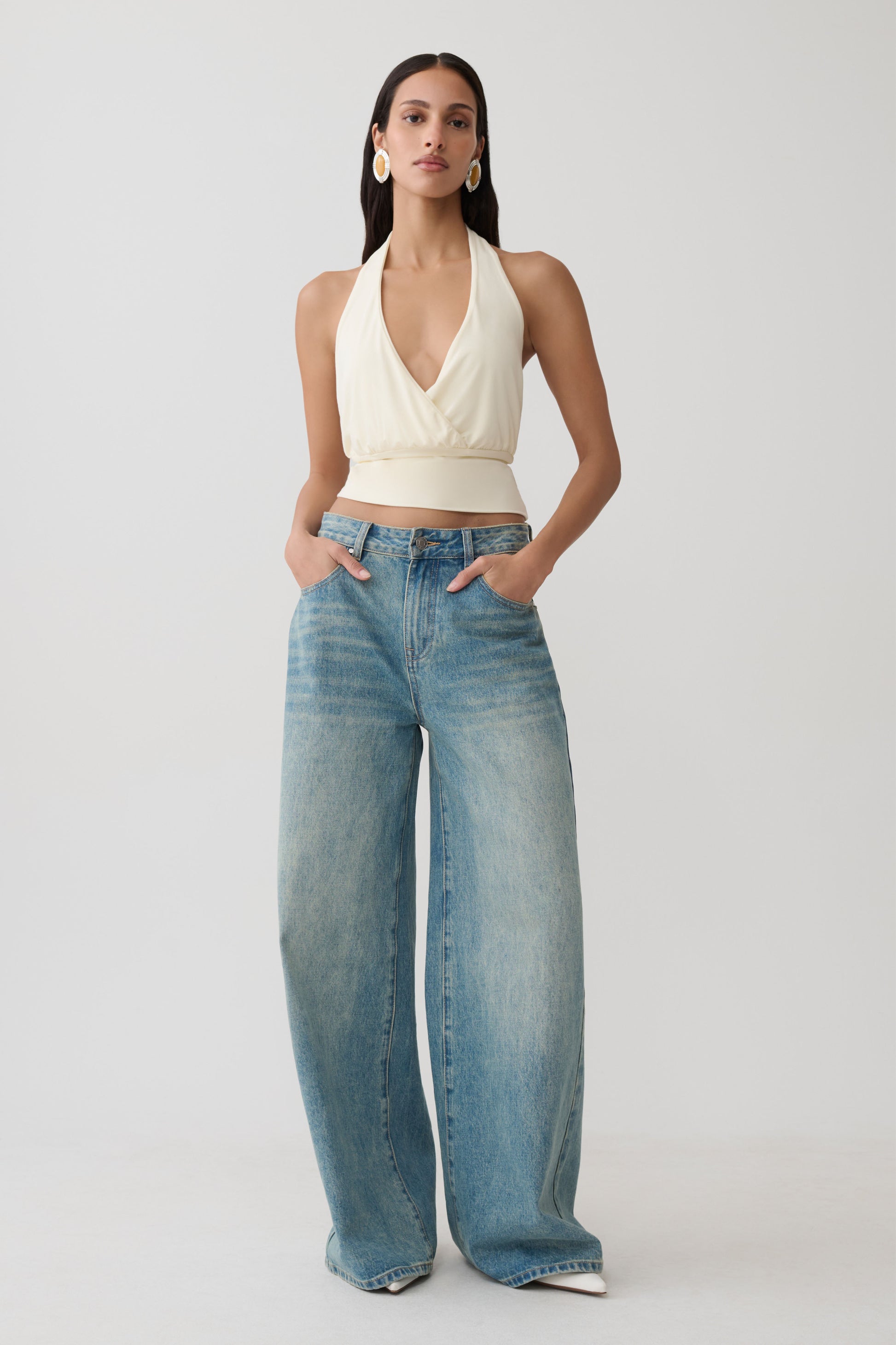 Jina Draped Halter Top - Ivory #6