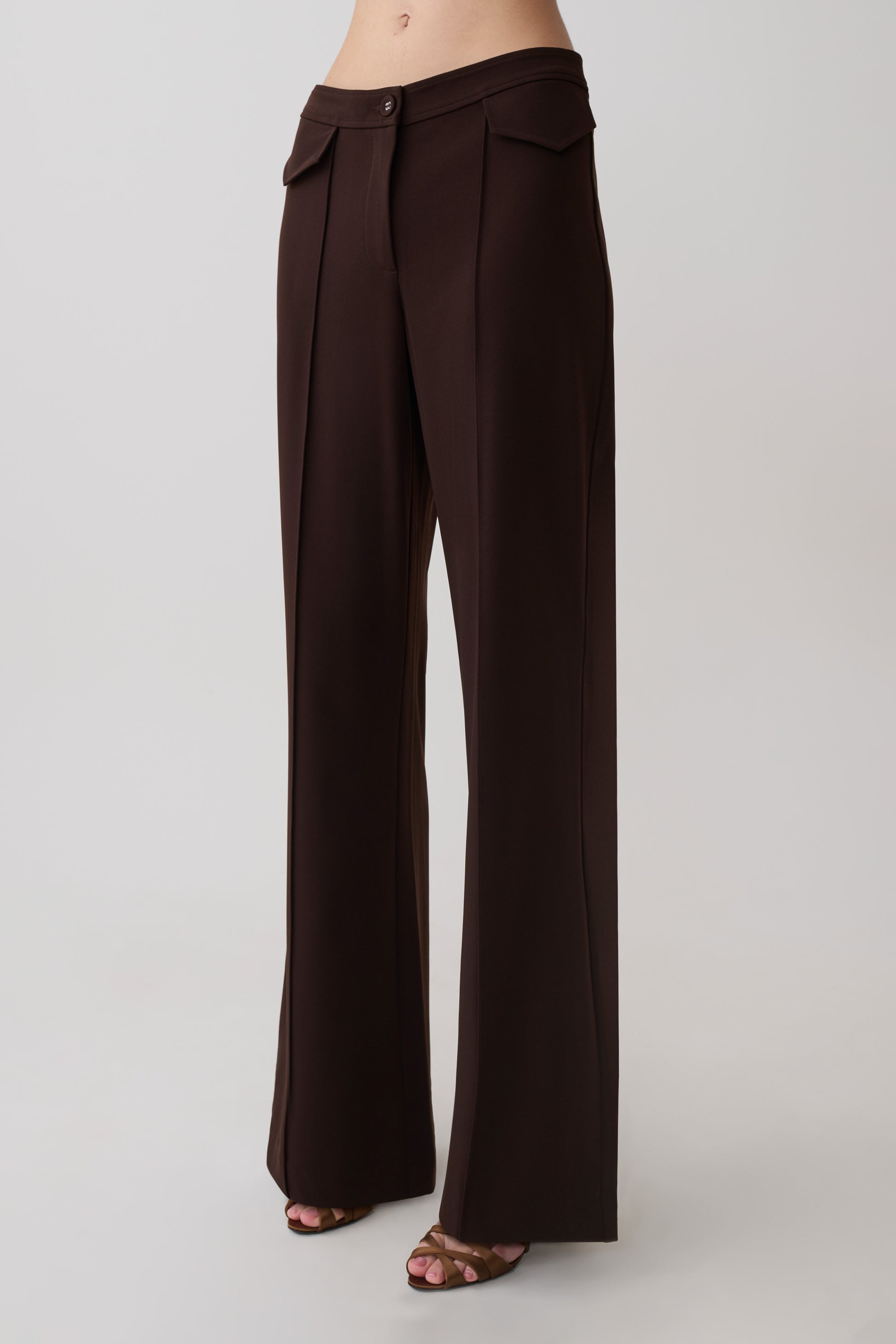Darcie Fit And Flare Suiting Pants - Dark Chocolate #10