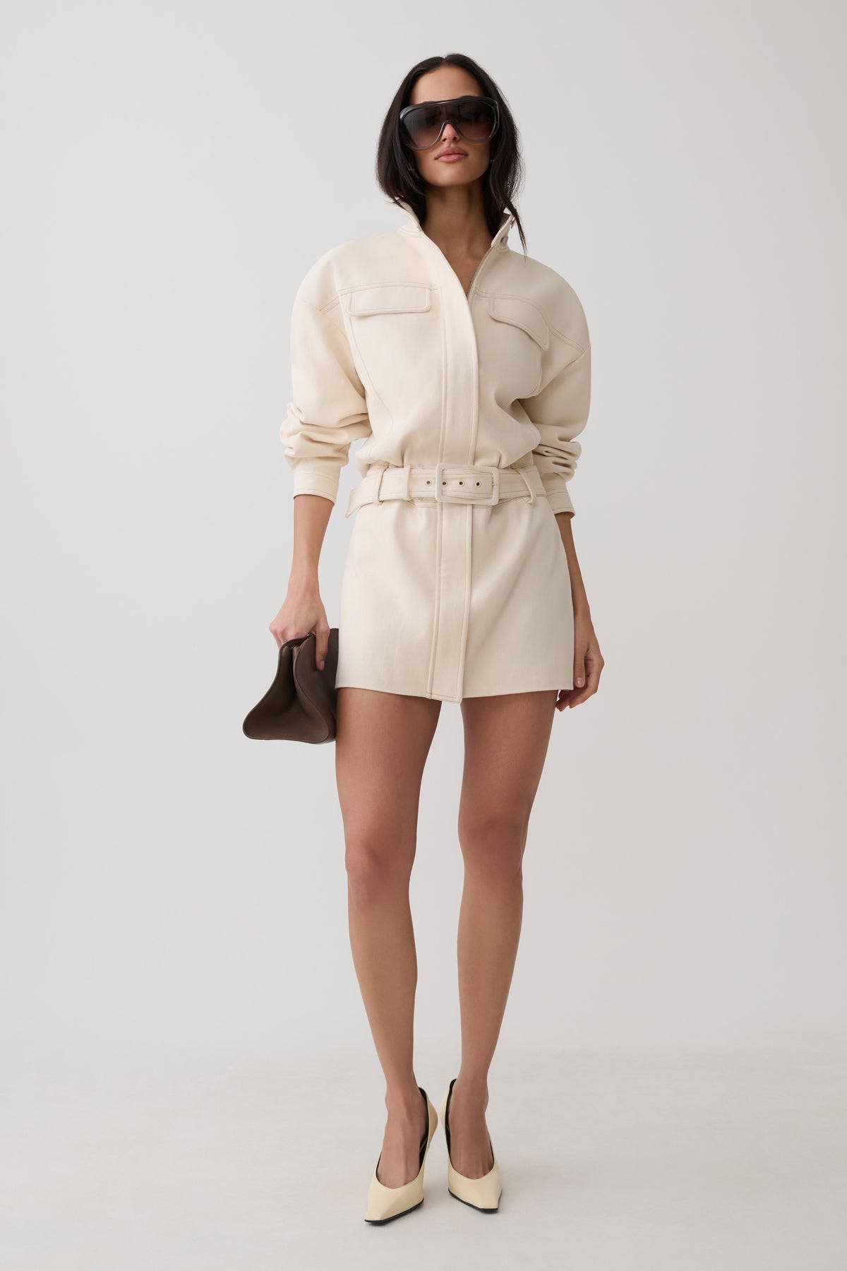 Scott Denim Mini Dress - Cream #2