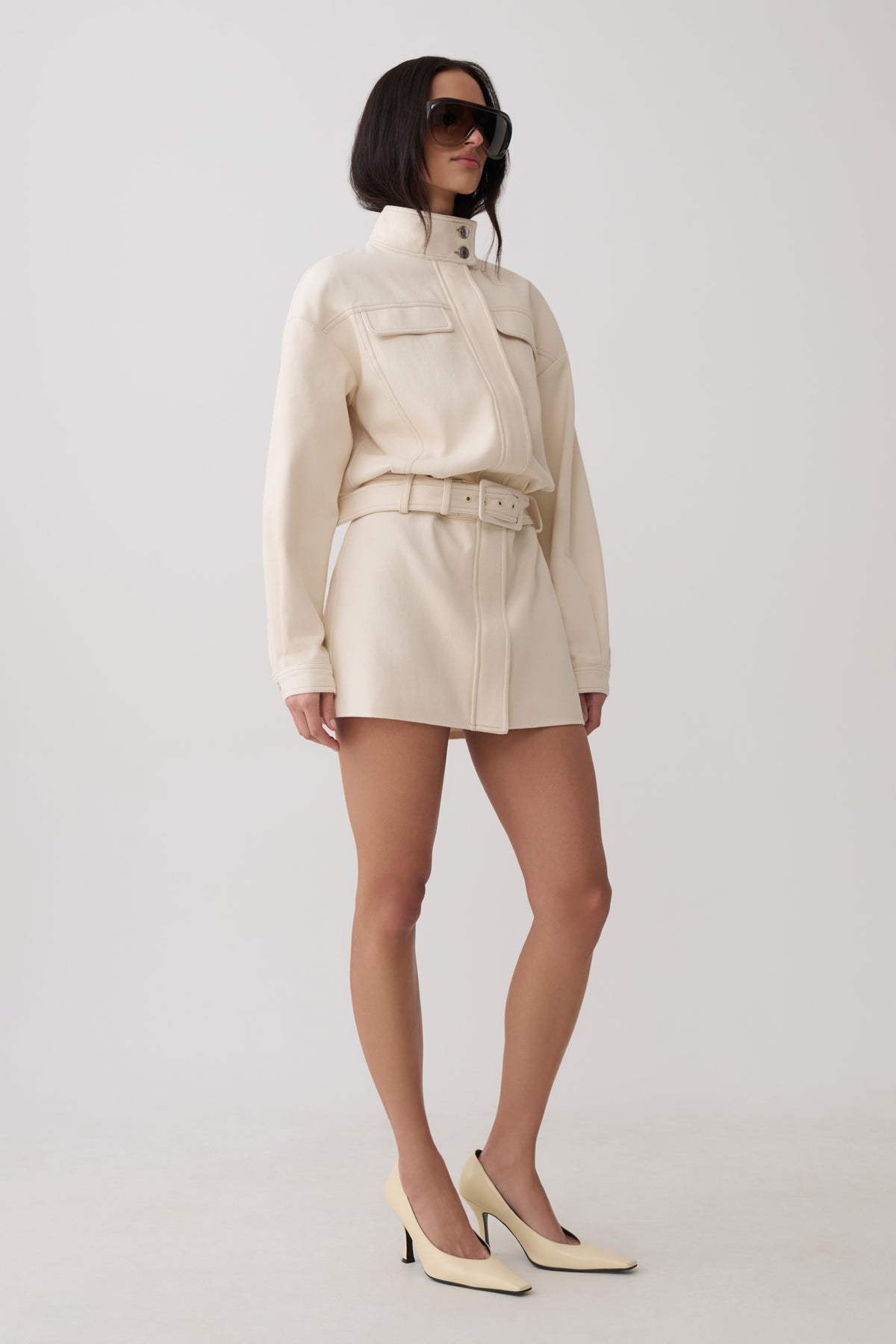 Scott Denim Mini Dress - Cream #4