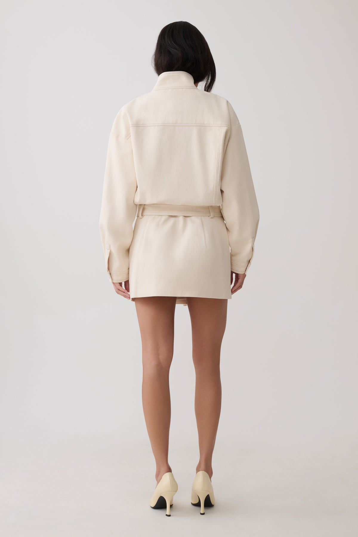Scott Denim Mini Dress - Cream