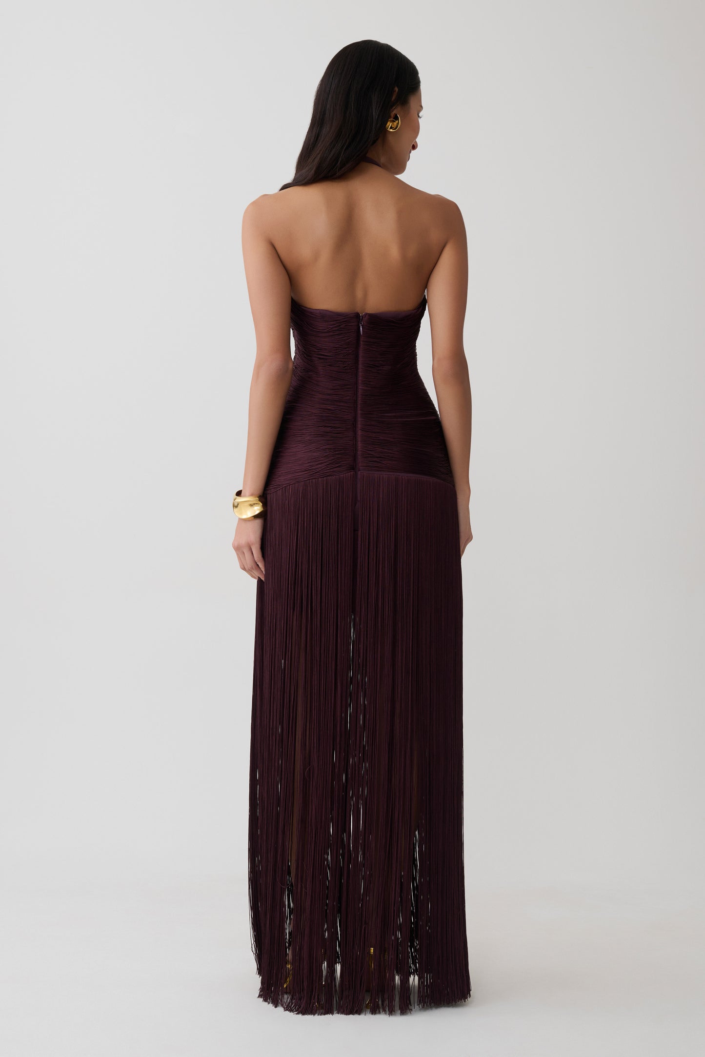 Tiffany Fringe Maxi Dress - Plum