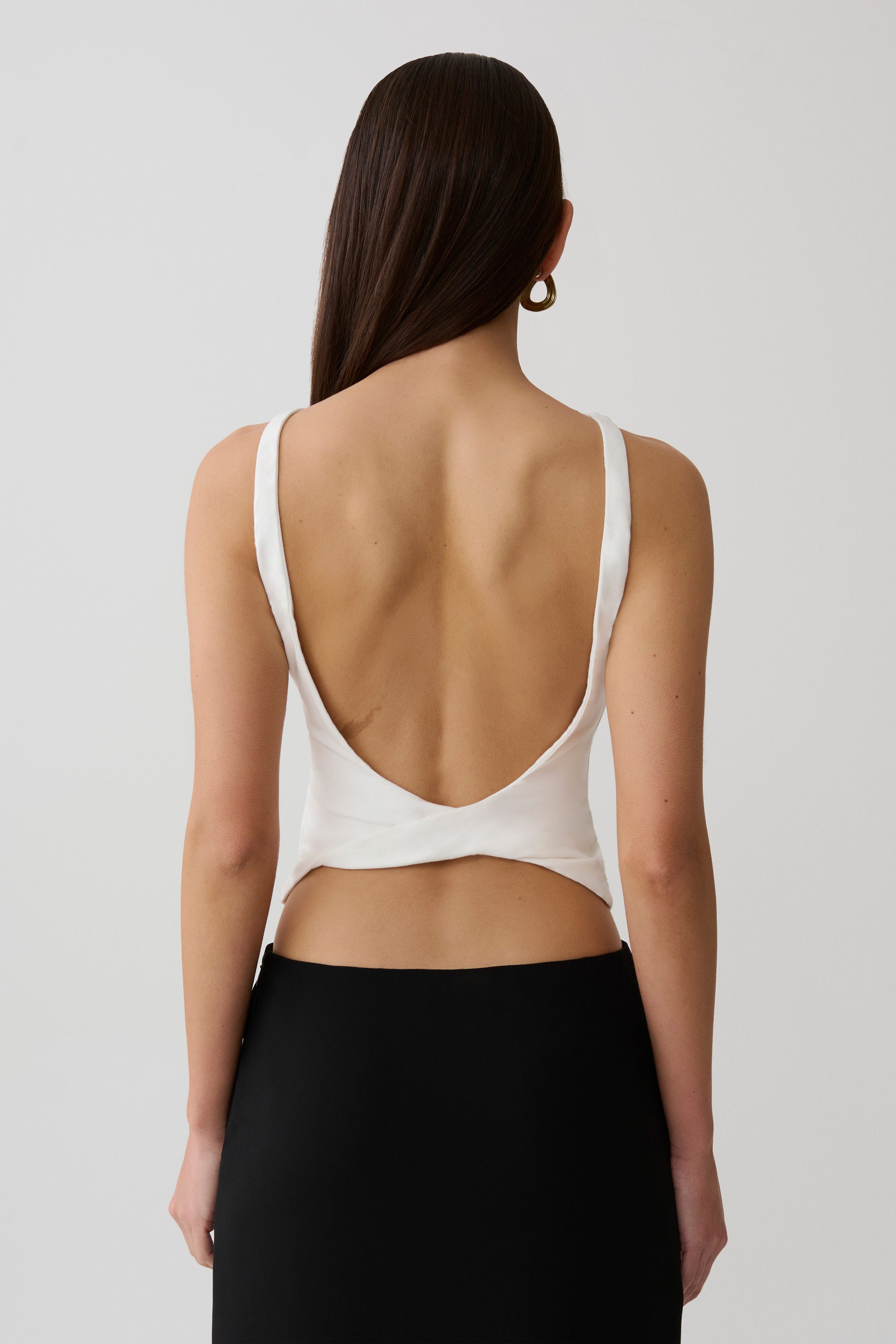 Yura Backless Twist Top - White #3