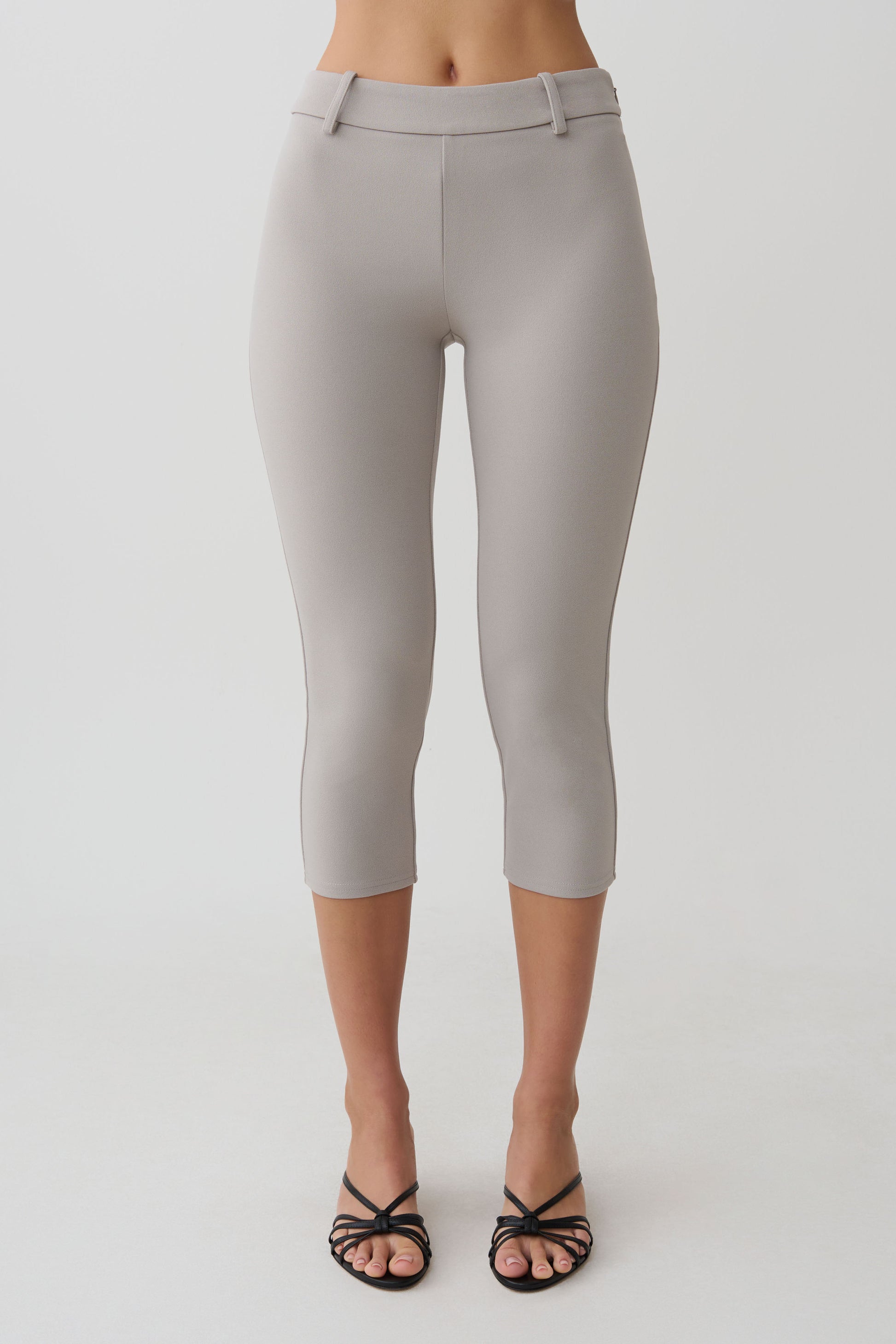 Blanca Stretch Crepe Capri Pants - Grey #7