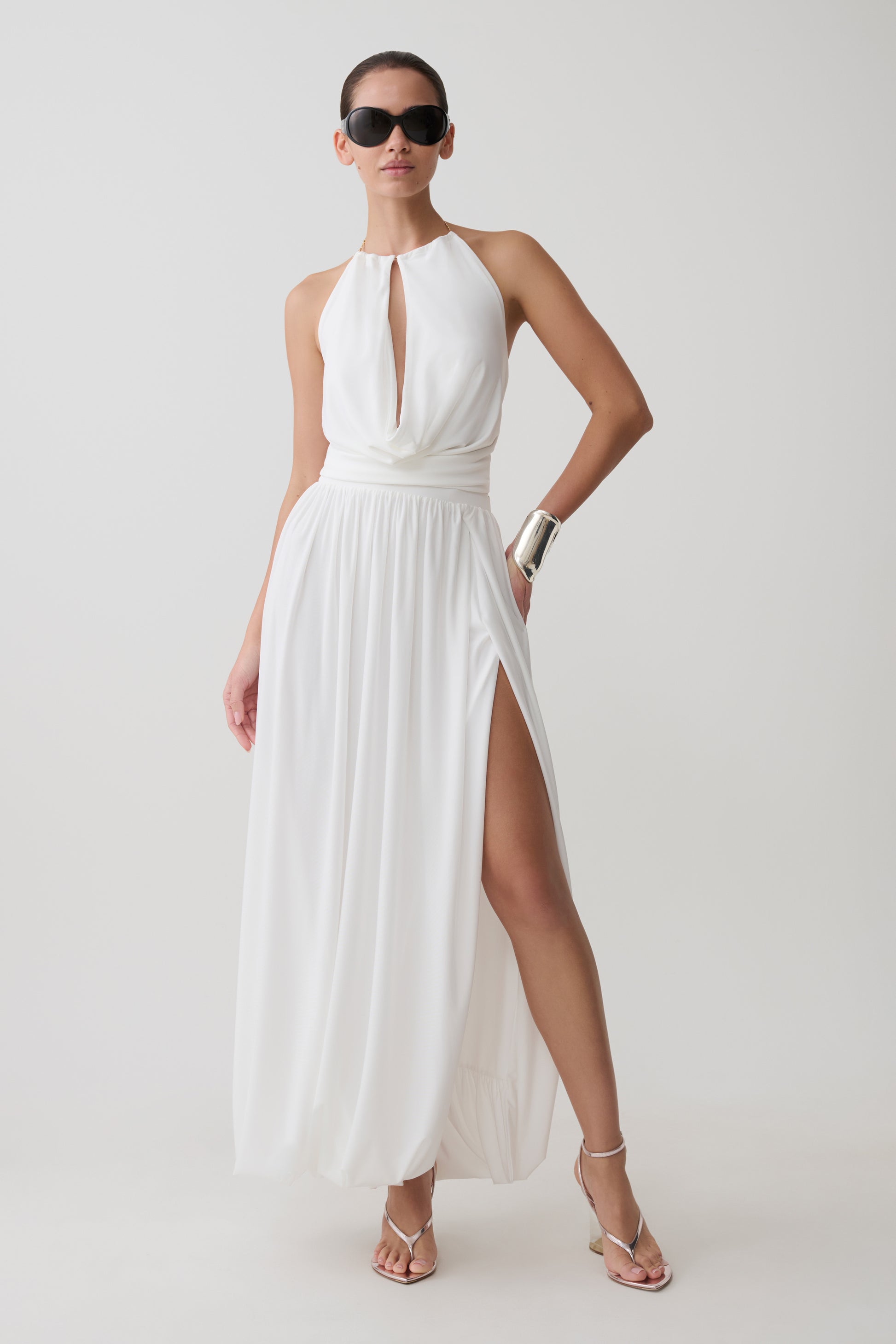 Banks Bubble Hem Midi Skirt - White #9