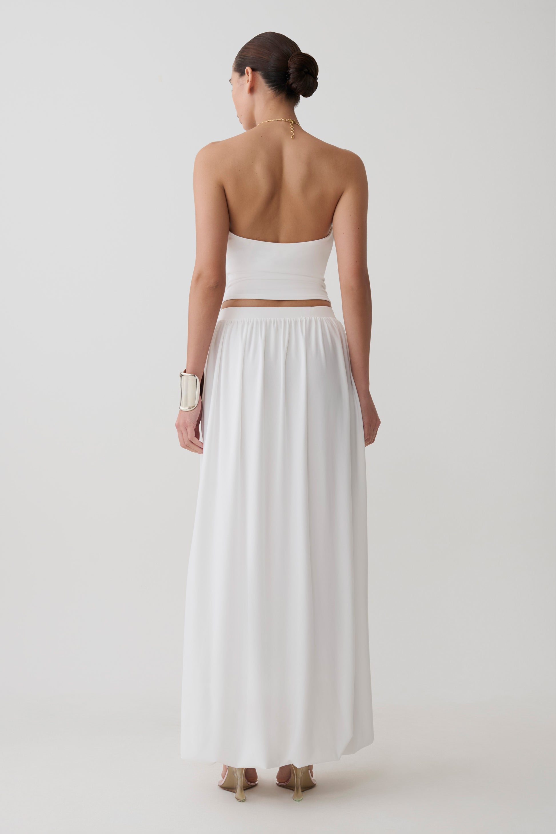 Banks Bubble Hem Midi Skirt - White #2